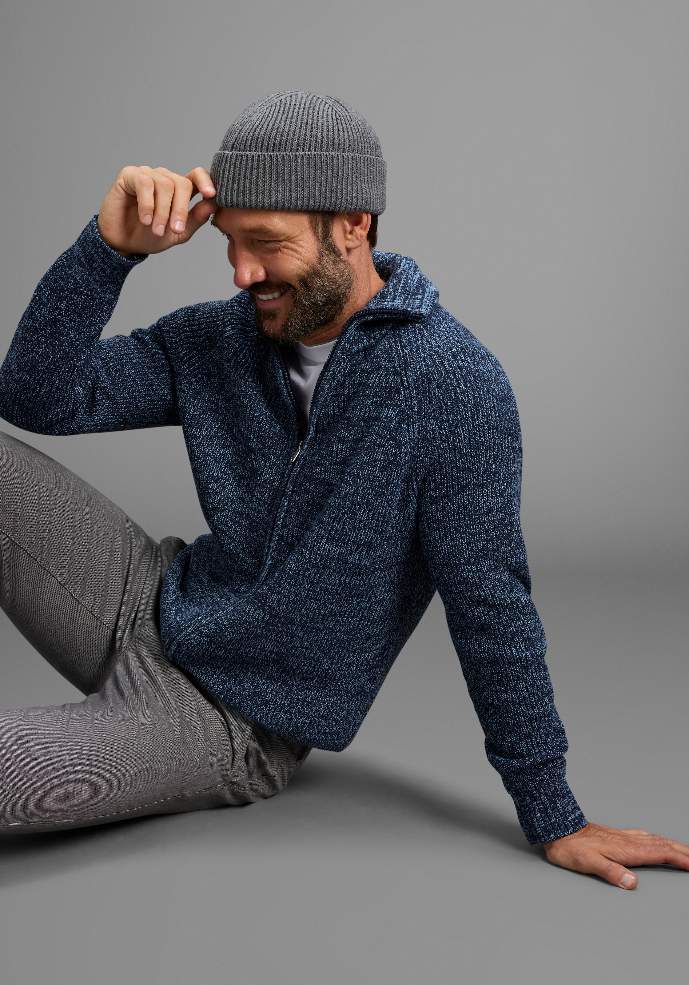 Mans World Strickjacke "Neue Kollektion" mit Stehkragen günstig online kaufen