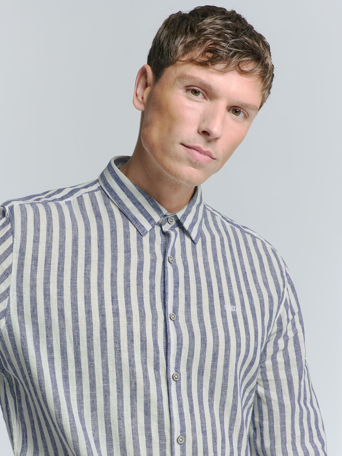 No Excess Long Sleeve Shirt Men Dark Blue L 3