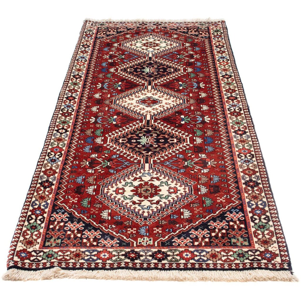 morgenland Wollteppich »Yalameh Medaillon Blu scuro 160 x 100 cm«, rechteckig