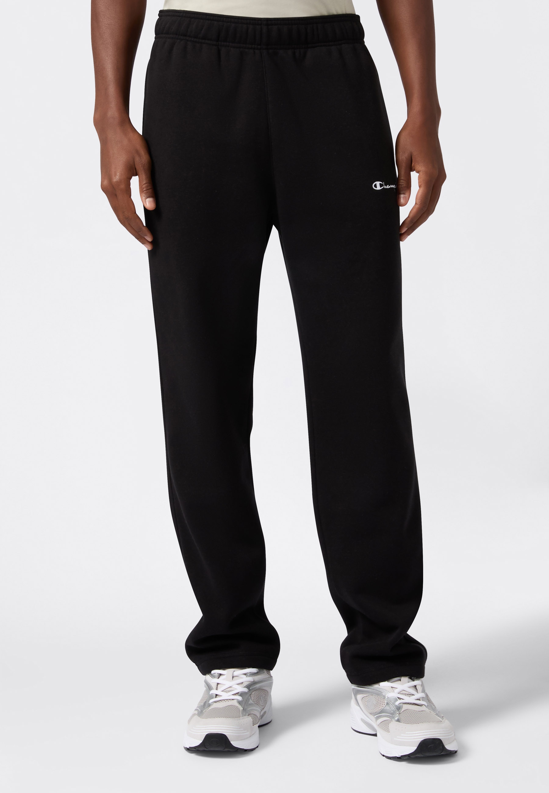 Champion Jogginghose "ICONS Straight Hem Pants Fleece" atmungsaktives Material, aus Baumwolle und Polyester