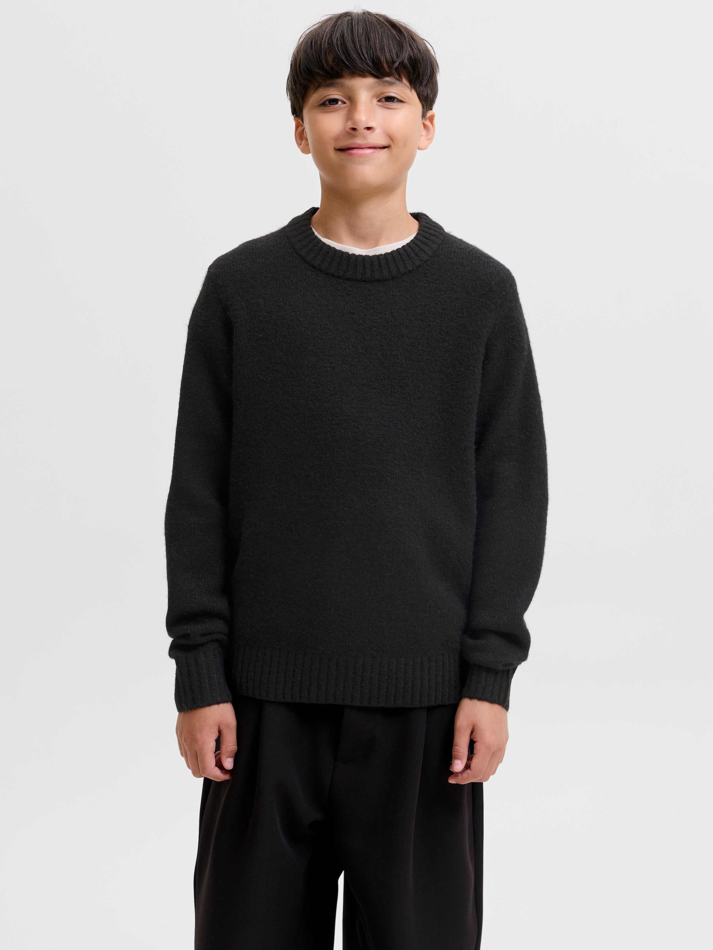 Jack & Jones Junior Rundhalspullover »JJESOHO OLLIE KNIT CREW NECK SN JNR« Materialmix, relaxed fit