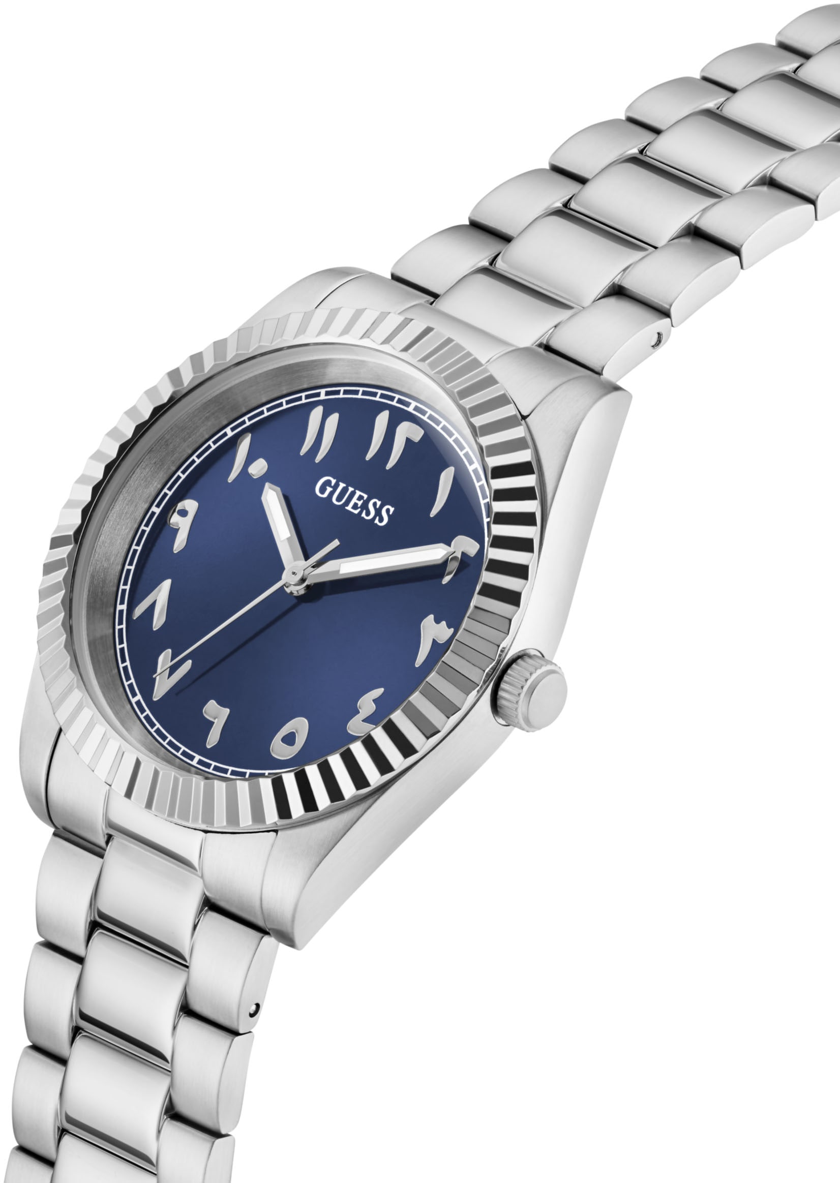 Guess Quarzuhr »CONNOISSEUR«, Armbanduhr, Herrenuhr, Edelstahlarmband, analog