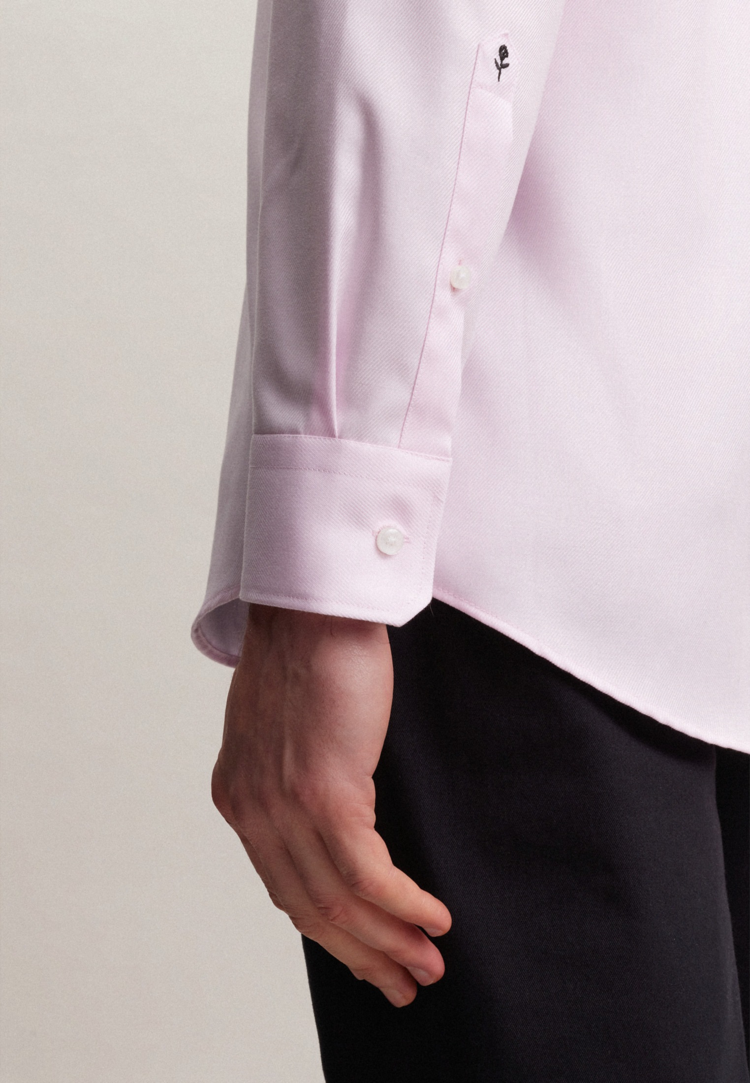 Businesshemd SEIDENSTICKER "Schwarze Rose", Herren, Gr. M40, normale Ärmellängen, rosa (rosé), 100% Baumwolle, unifarben, regular fit, 2-Knopf-Manschette, Hemden, Regular 1/1 Kentkragen Uni 3