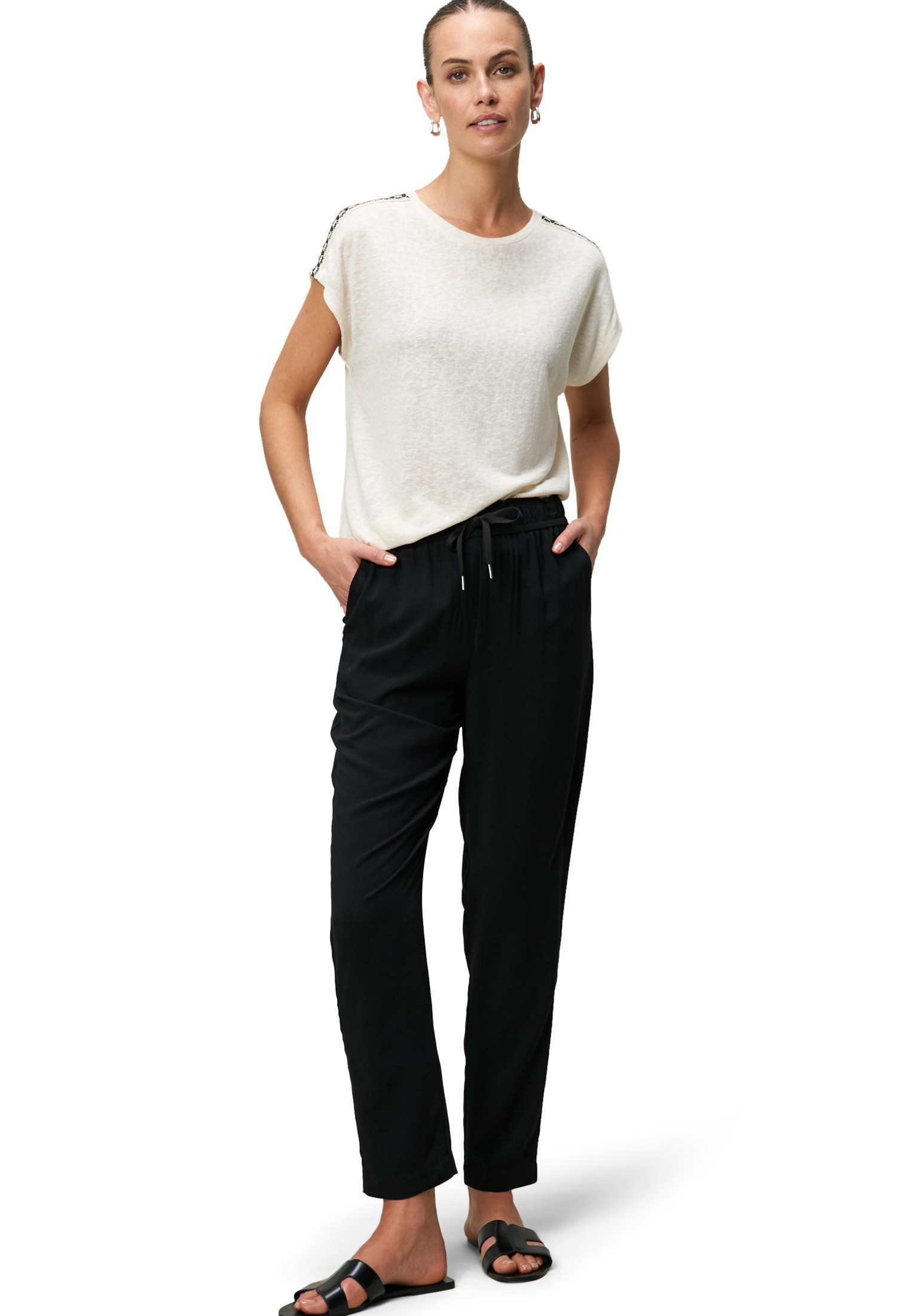 Zero Schlupfhose »zero Schlupfhose mit Tunnelzug 28 Inch«, Bindedetail