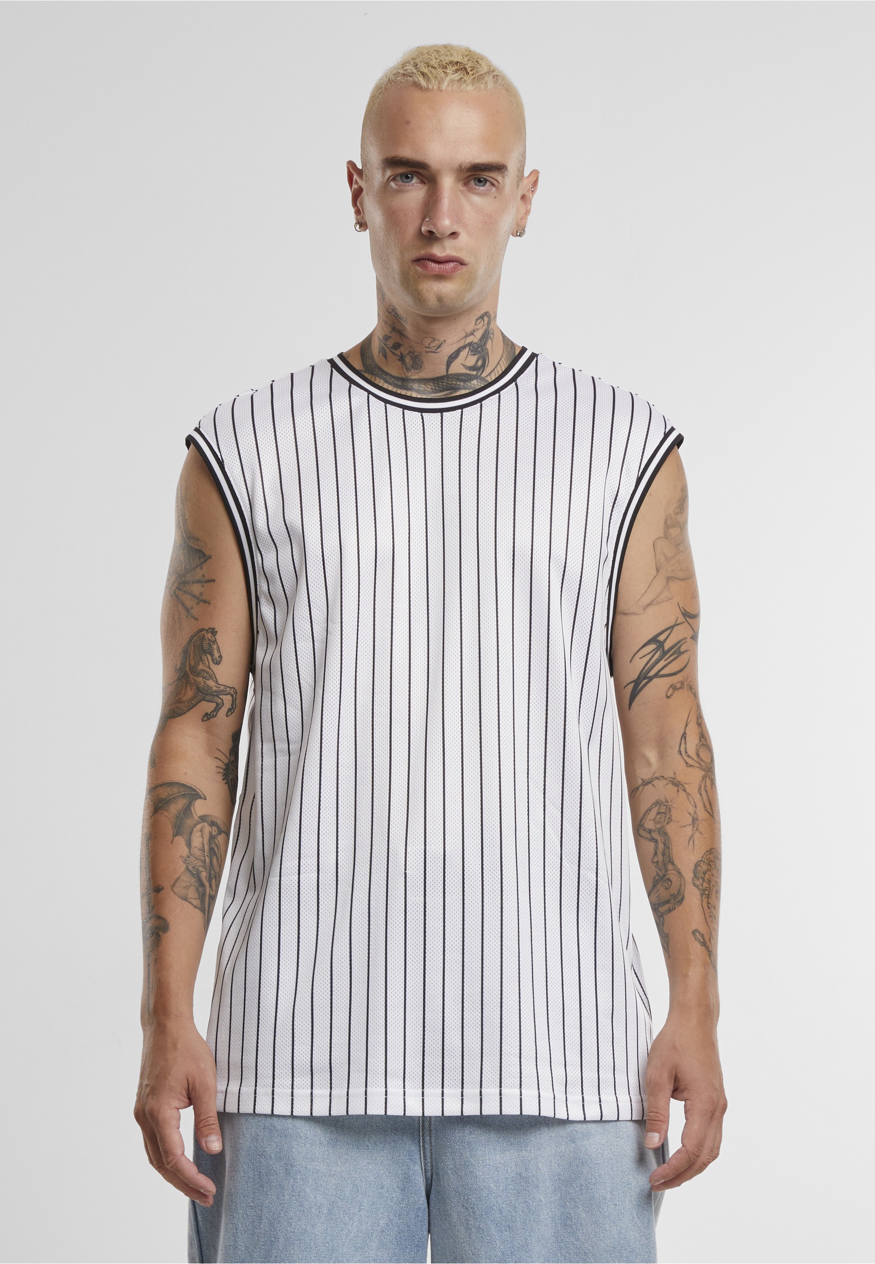 URBAN CLASSICS Tanktop »Urban Classics Striped Mesh Tanktop« 1 Stk.