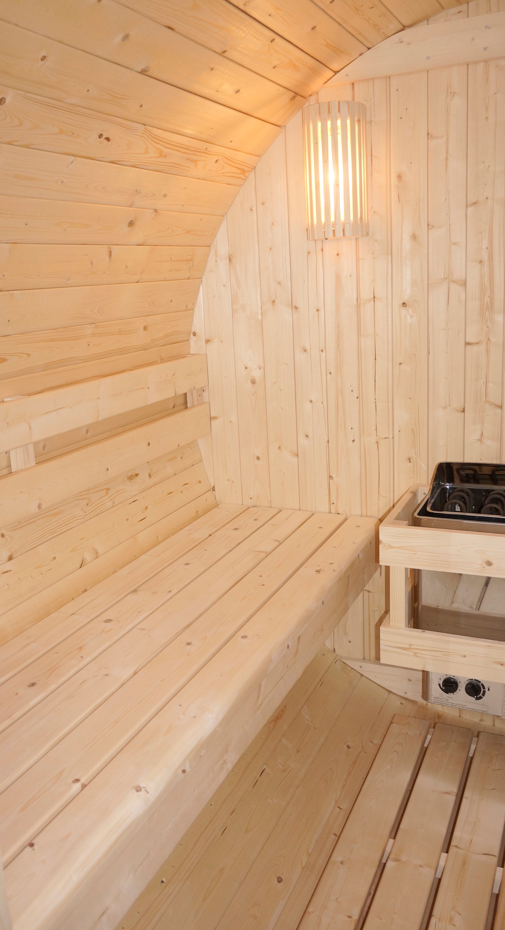 Sanotechnik Fasssauna »»BERGEN«« geeignet für 4 Personen, Fichetnholz