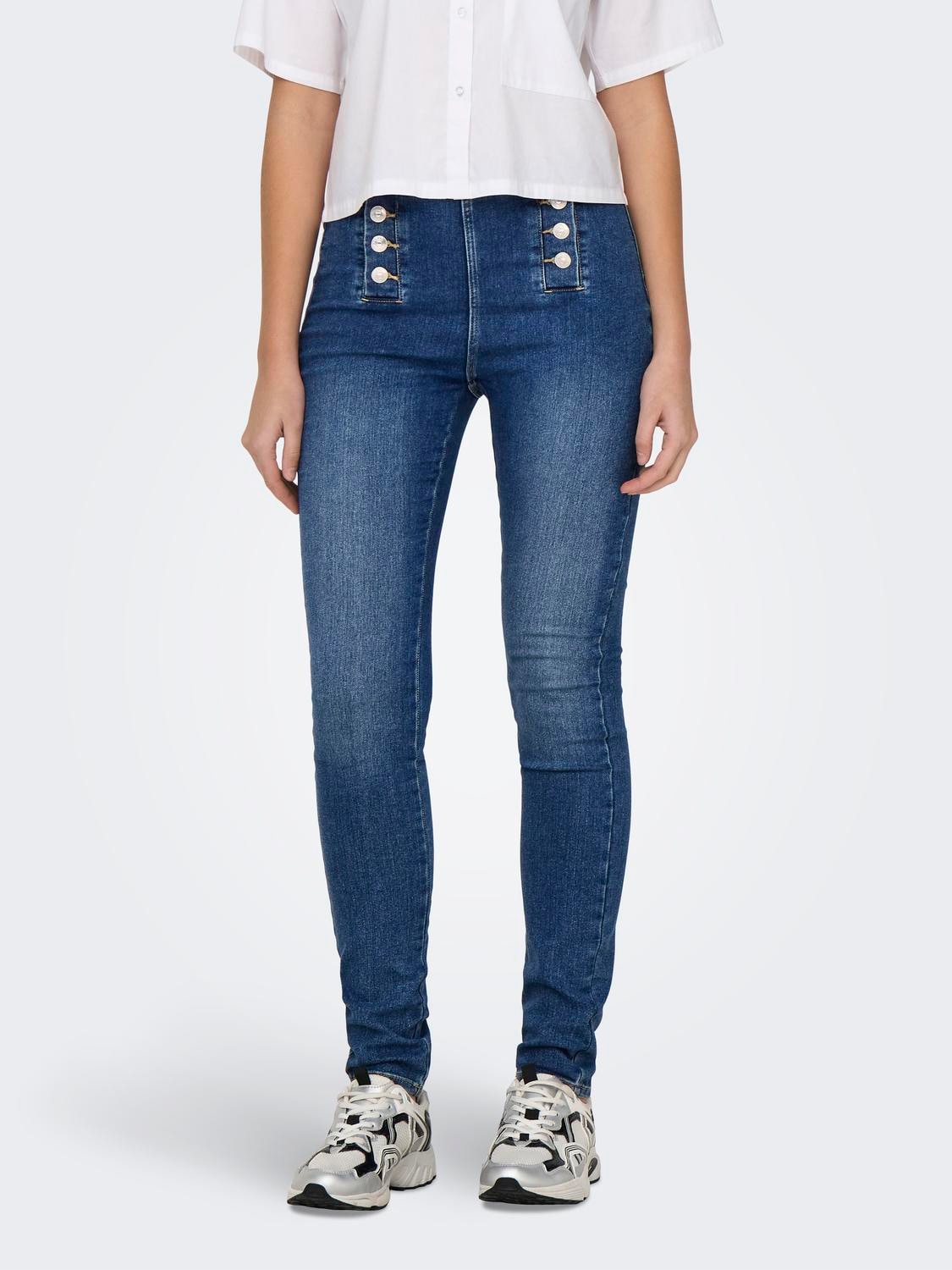 ONLY Skinny-fit-Jeans "ONLDAISY HW BUTTON SKINNY DNM" günstig online kaufen