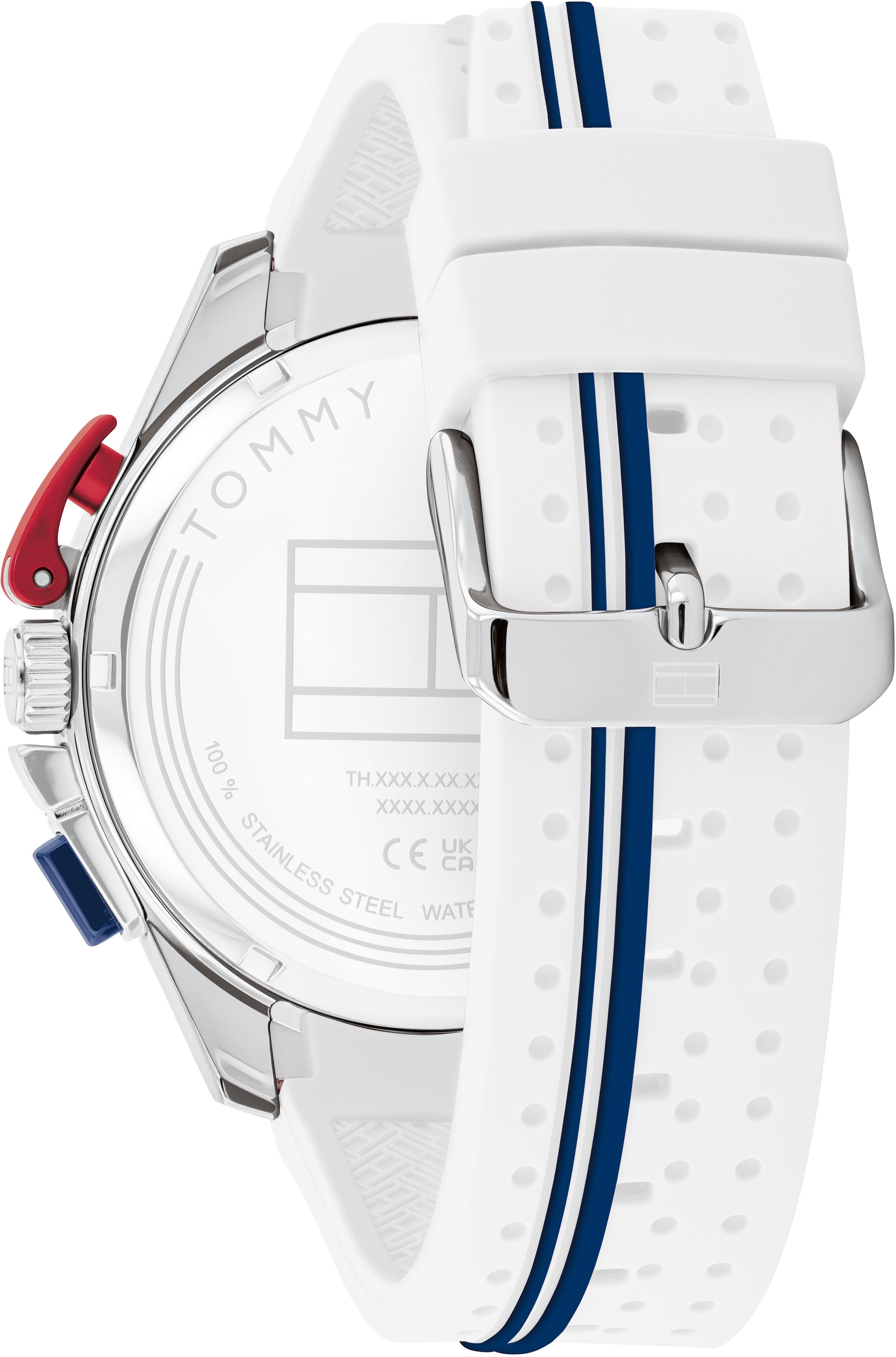 Tommy Hilfiger Chronograph »BANK«, Quarzuhr, Armbanduhr, Herrenuhr, Silikonarmband, analog, Stoppfunktion
