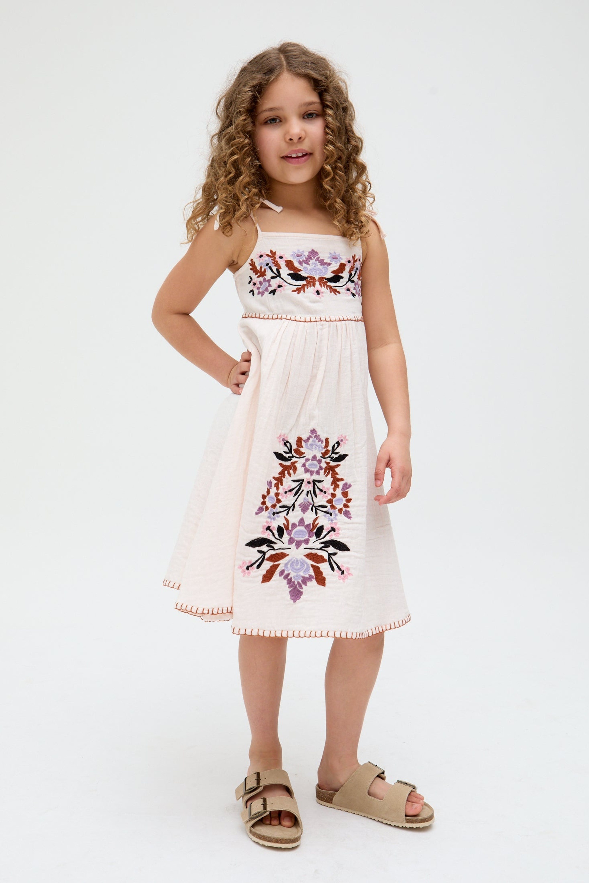 RAFFYA Minikleid »Kids Furla Smocked Panel Embroidered Dress Mädchen«