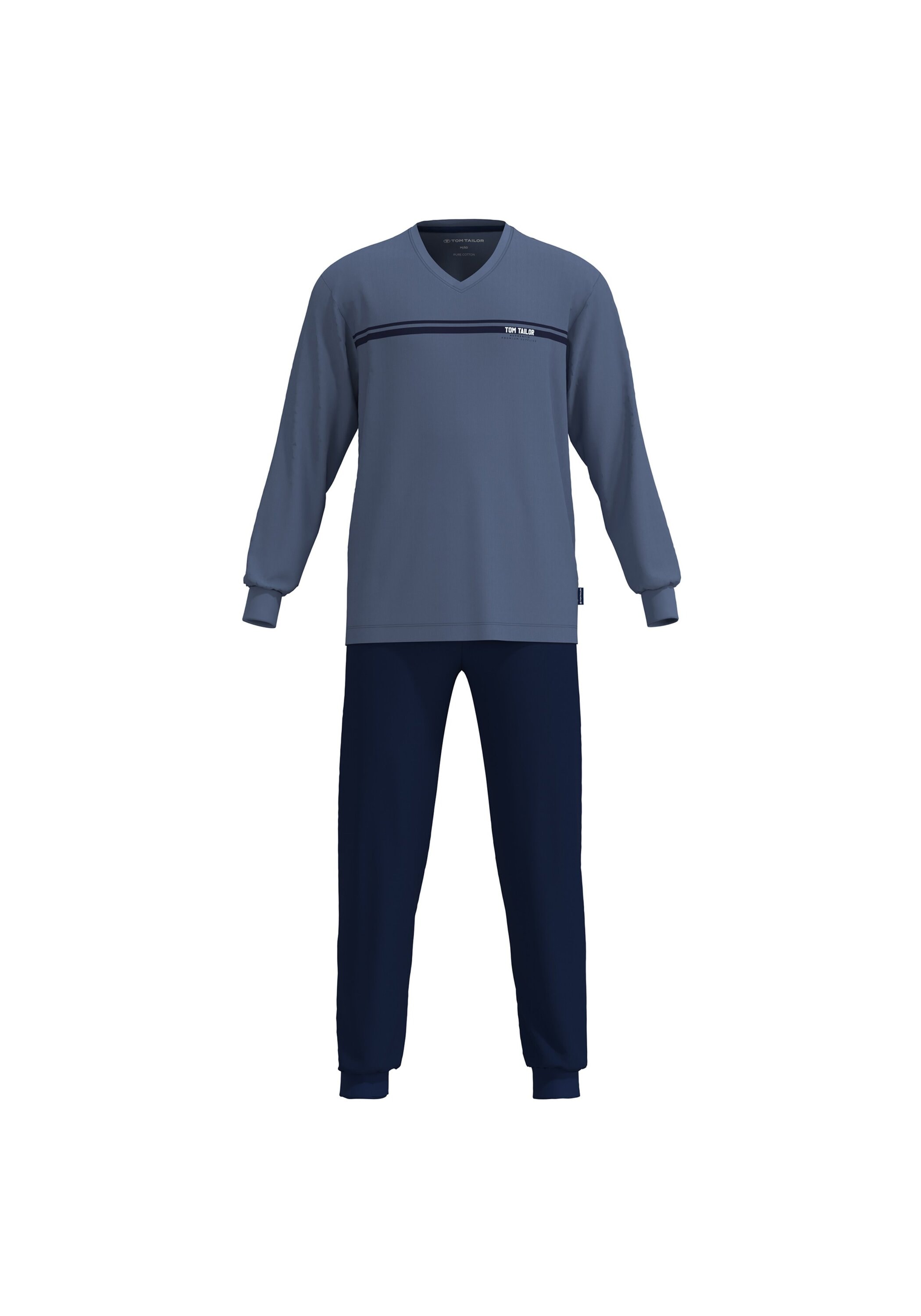 TOM TAILOR Schlafanzug "Pyjama Pyjama lang V-Neck" günstig online kaufen