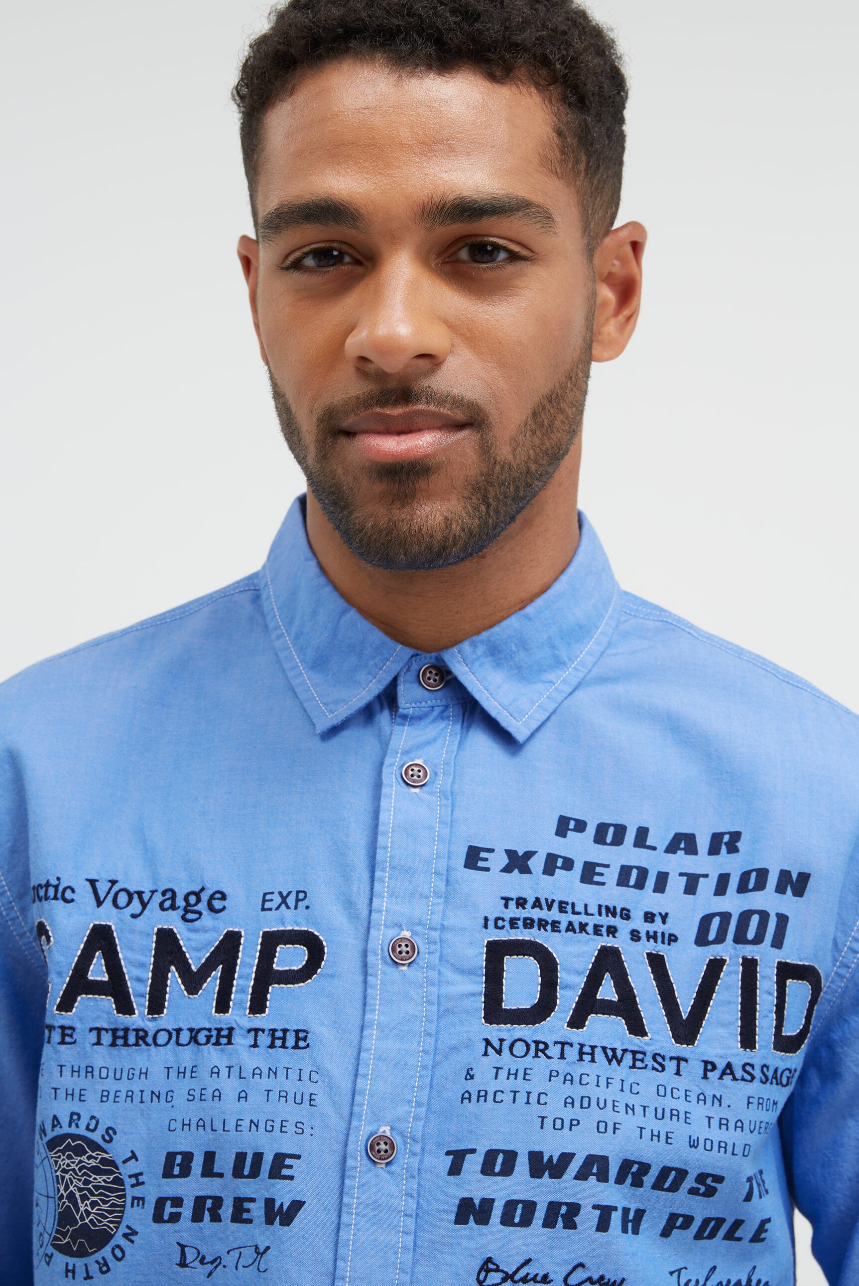 CAMP DAVID Langarmhemd, aus Baumwolle