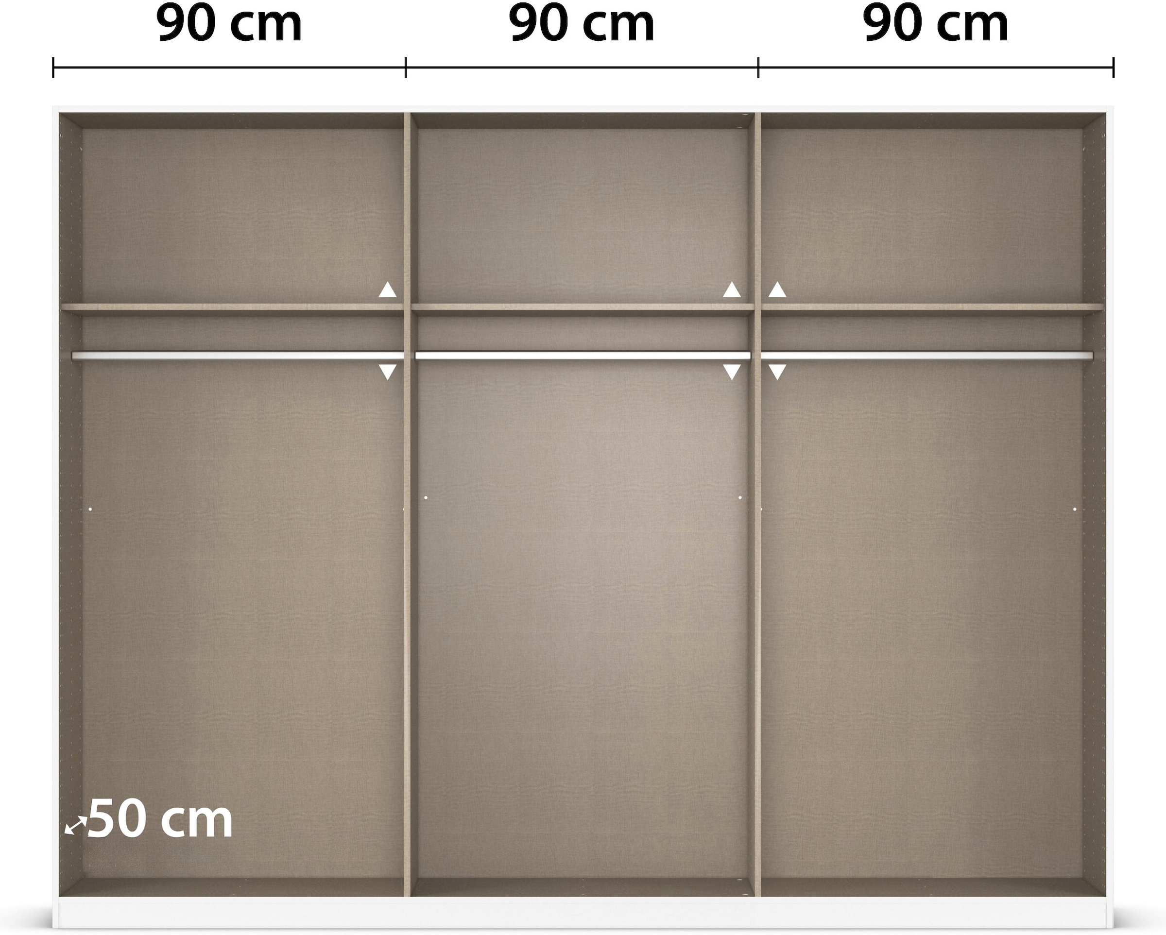 rauch Kleiderschrank, (in 3 verschiedenen Ausstattungen BASIC/CLASSIC/PREMIUM), mit hochwertigen Stangengriffen in Schwarz aus Metall MADE IN GERMANY