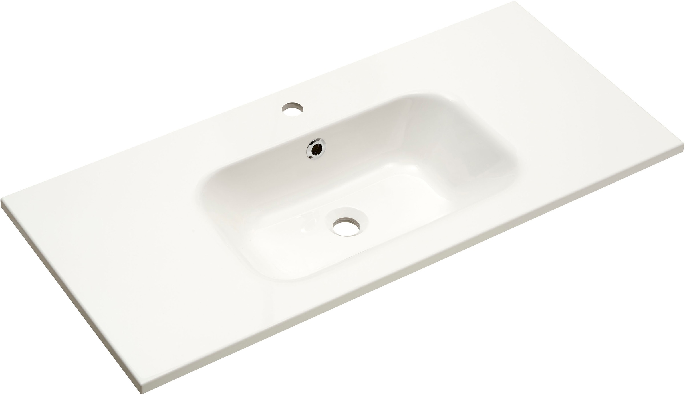 Saphir Badmöbel-Set »Quickset Mineralmarmor-Waschtisch mit LED-Spiegel, Unterschrank«, (7 St.), Hängeschrank, Hochschrank, 6 Türen, 2 Schubladen, 7 Glas-Einlegeböden