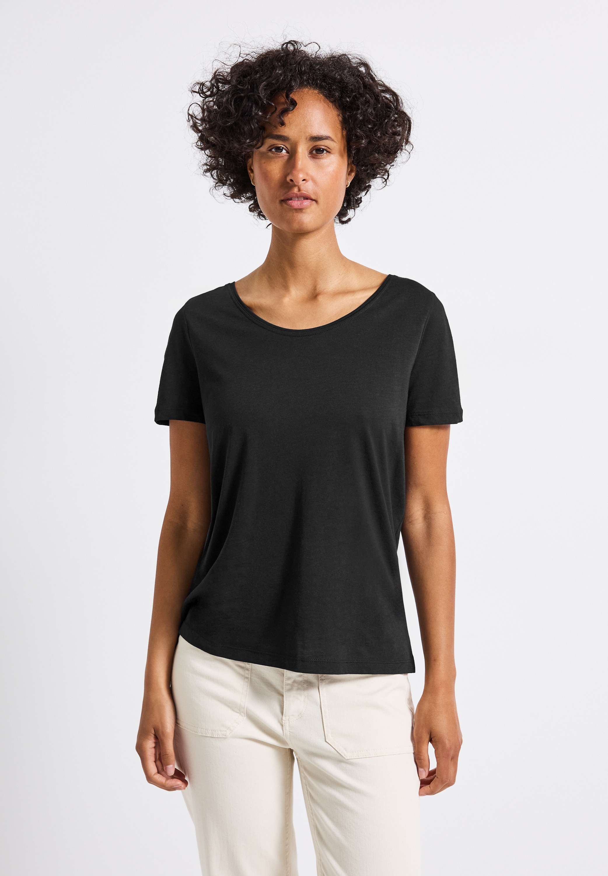STREET ONE V-Shirt, im soften Baumwoll-Mix