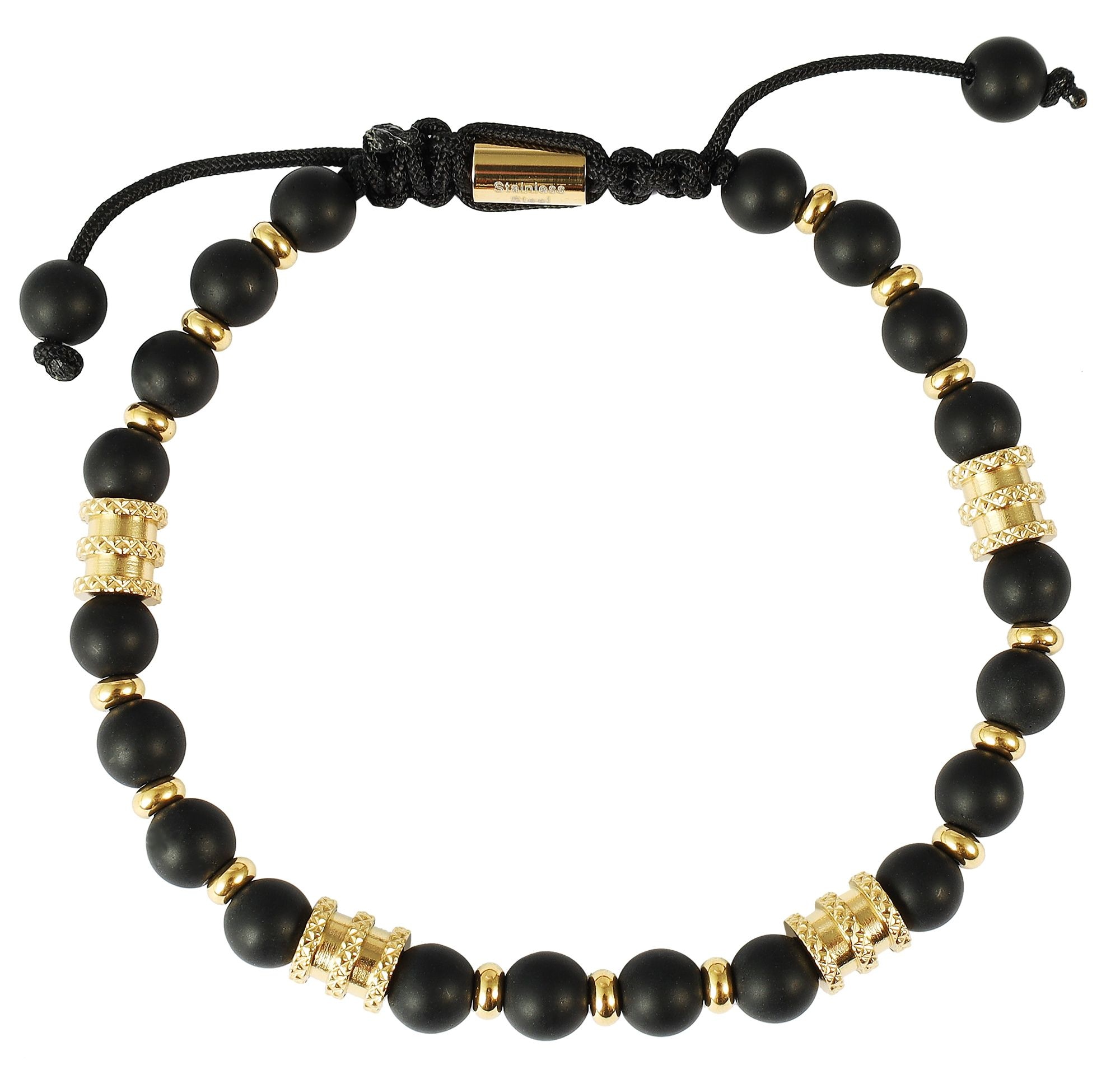 Adelia´s Gliederarmband »Unisex Armband – Kugelarmband aus Edelstahl mit Onyx 19 cm« Ideal als Geschenk für besondere Anlässe