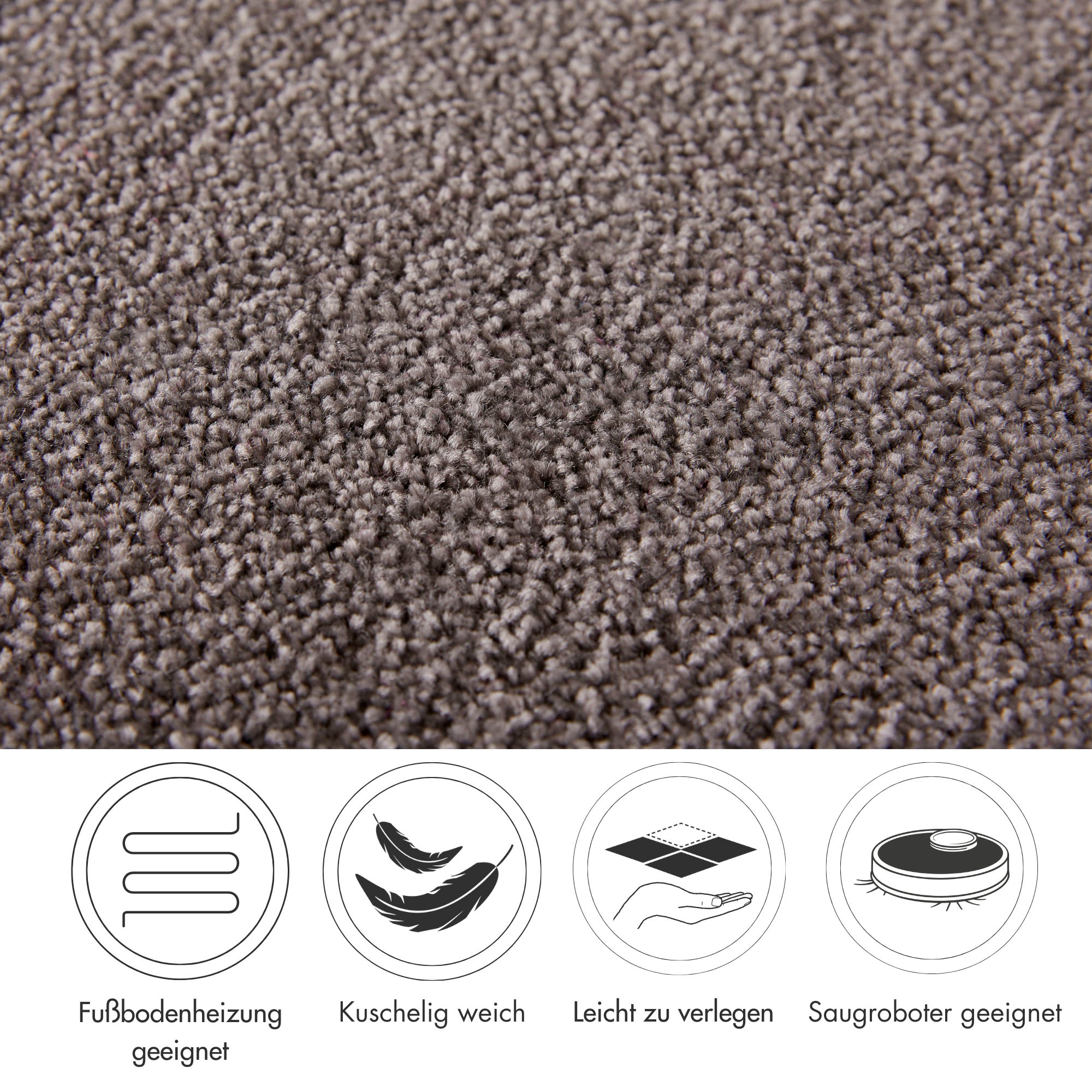 Andiamo Teppichboden »Sophie, Frisee-Velours, Made in Netherlands«, rechteckig, 4,5 mm Höhe, Uni Farben, Breite 400 cm oder 500 cm, strapazierfähig & pflegeleicht