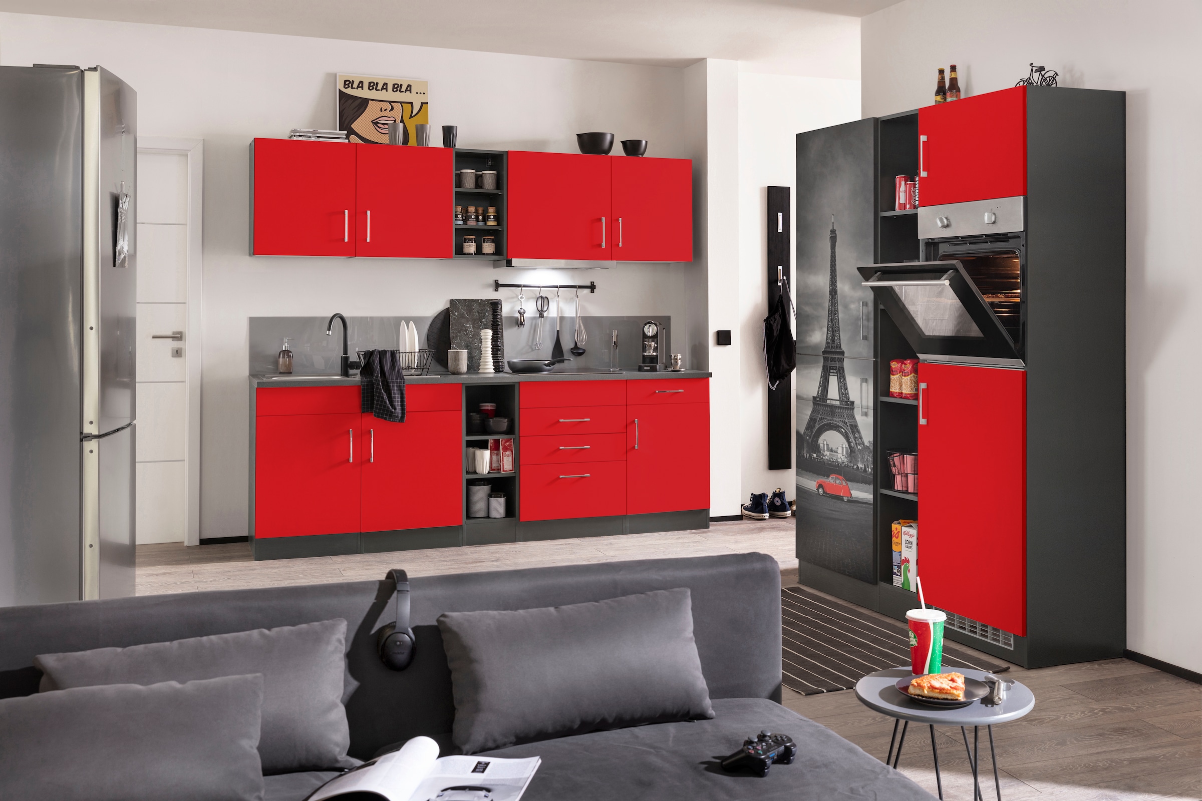 KOCHSTATION Küchenzeile "KS-Paris – Küchen mit einzigartigen Fotomotiven au günstig online kaufen