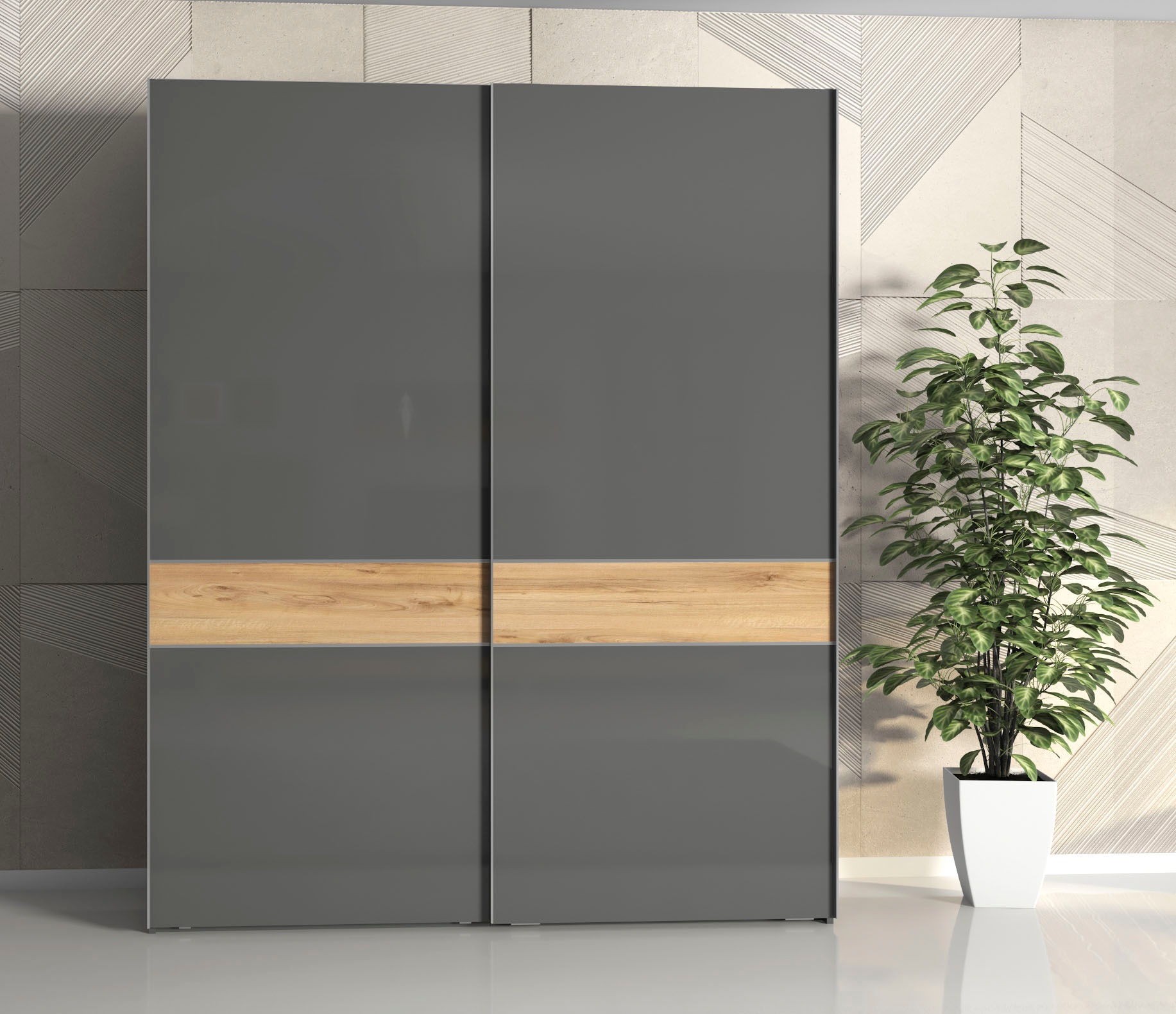 Thumbnail - Places of Style Kleiderschrank "Onyx, Schwebetürenschrank inklusive Innenleben, FSC-zertifiziert", (in 3 Breiten: 182, 2...
