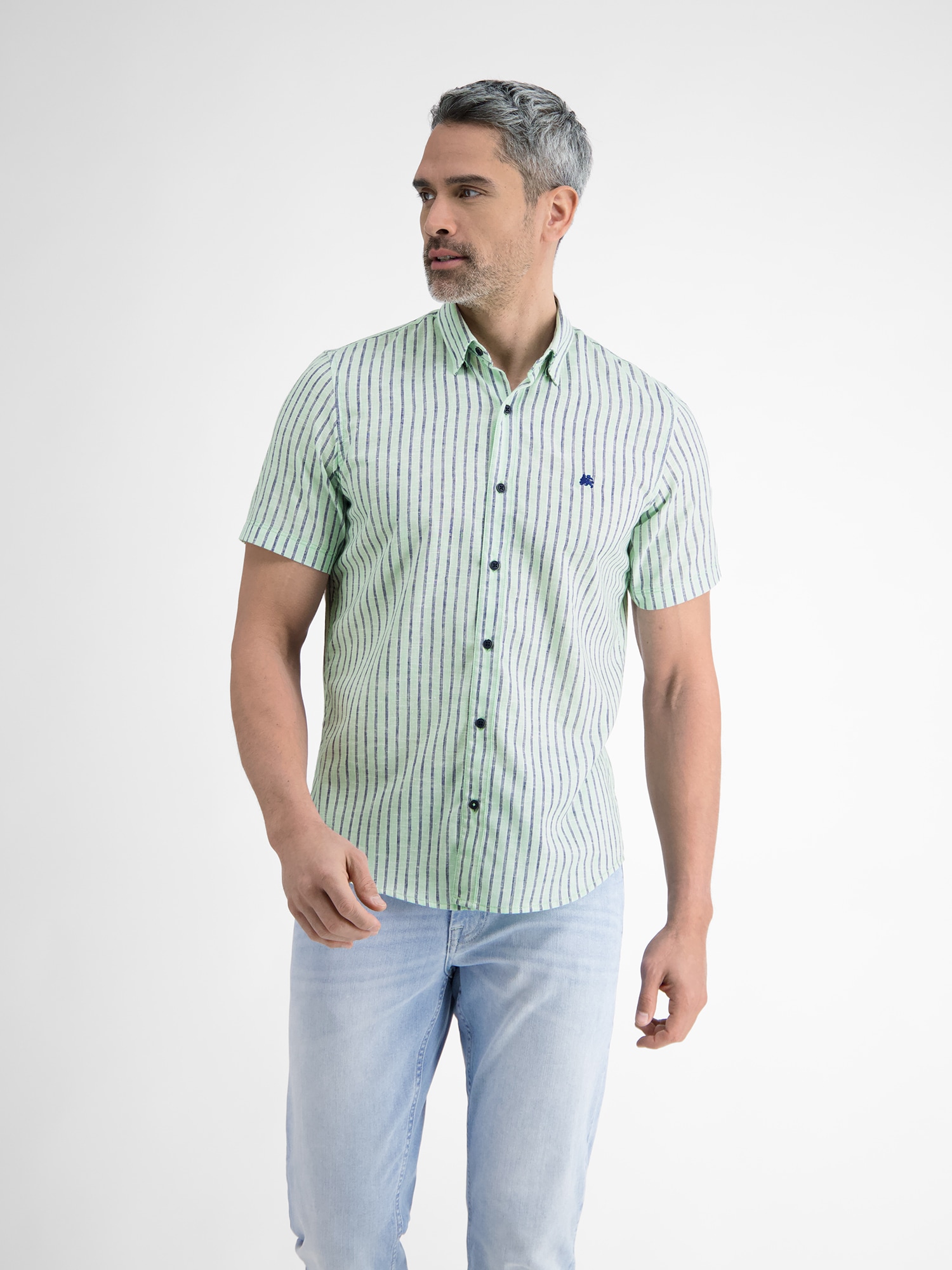 LERROS Kurzarmhemd "LERROS Gestreiftes Herren Sommerhemd" günstig online kaufen