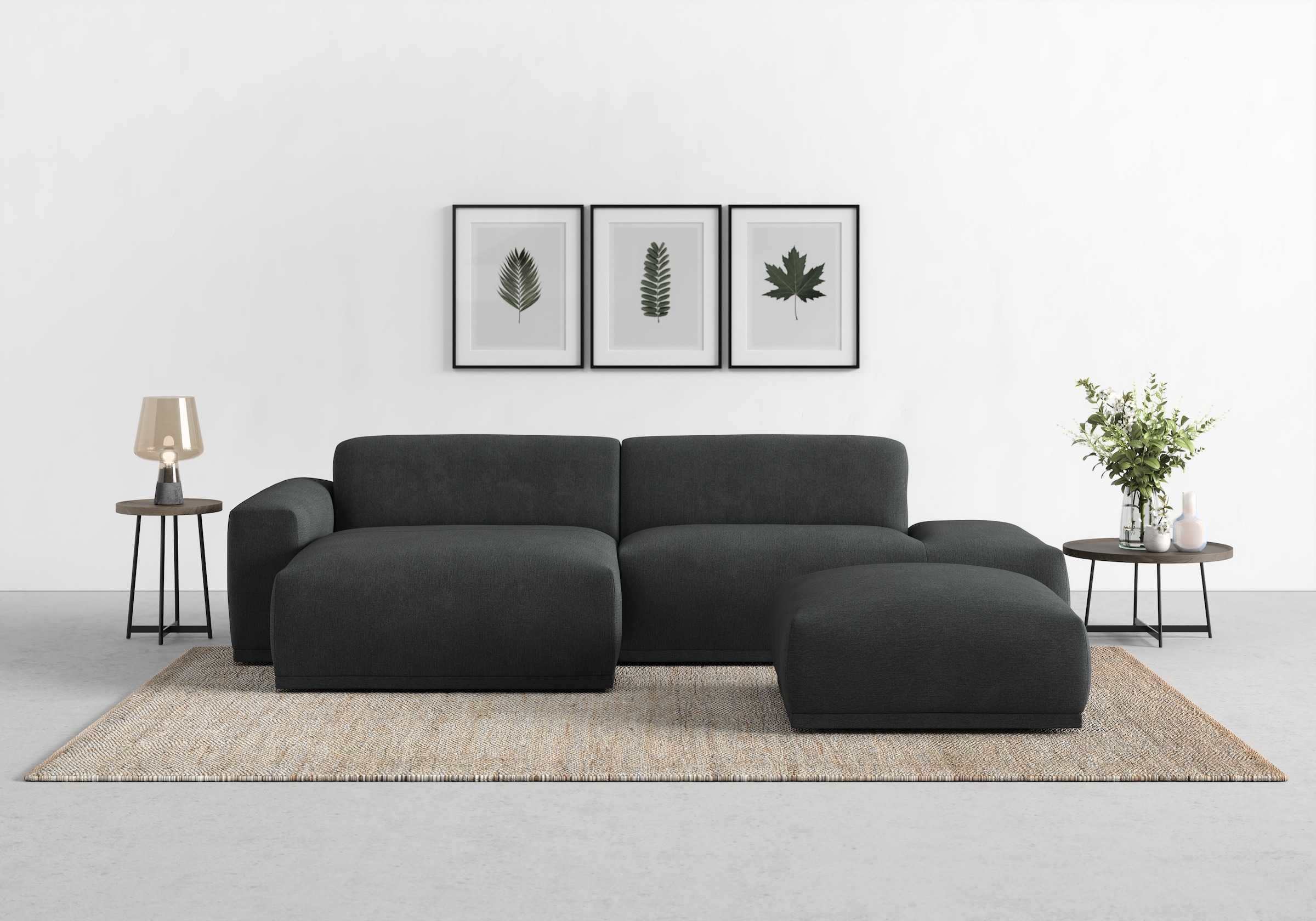 TRENDMANUFAKTUR Ecksofa Braga, aus 2 Teilen, moderner Cord-Stoff