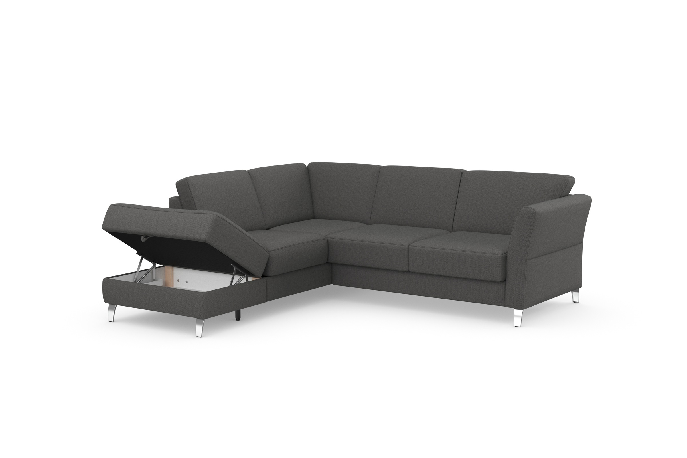 sit&more Ecksofa »Visby L-Form«, Wahlweise mit Bettfunktion und Stauraum, frei im Raum stellbar