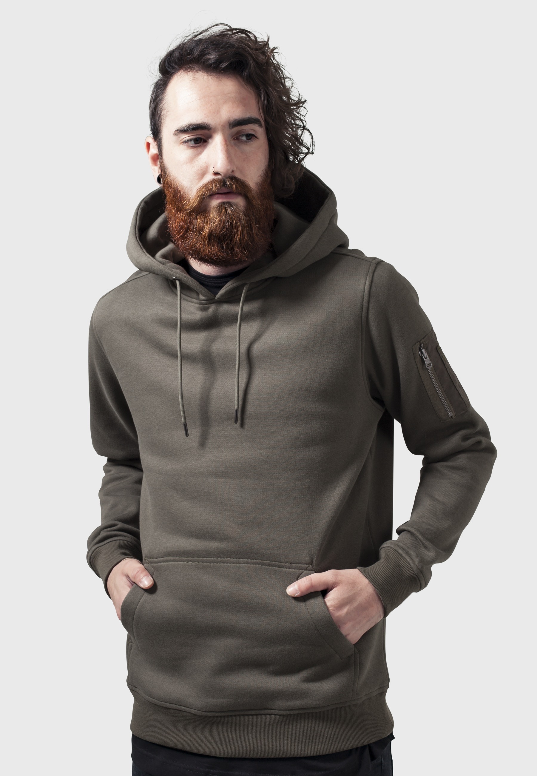 URBAN CLASSICS Rundhalspullover »Urban Classics Herren Sweat Bomber Hoody« 1 Stk.