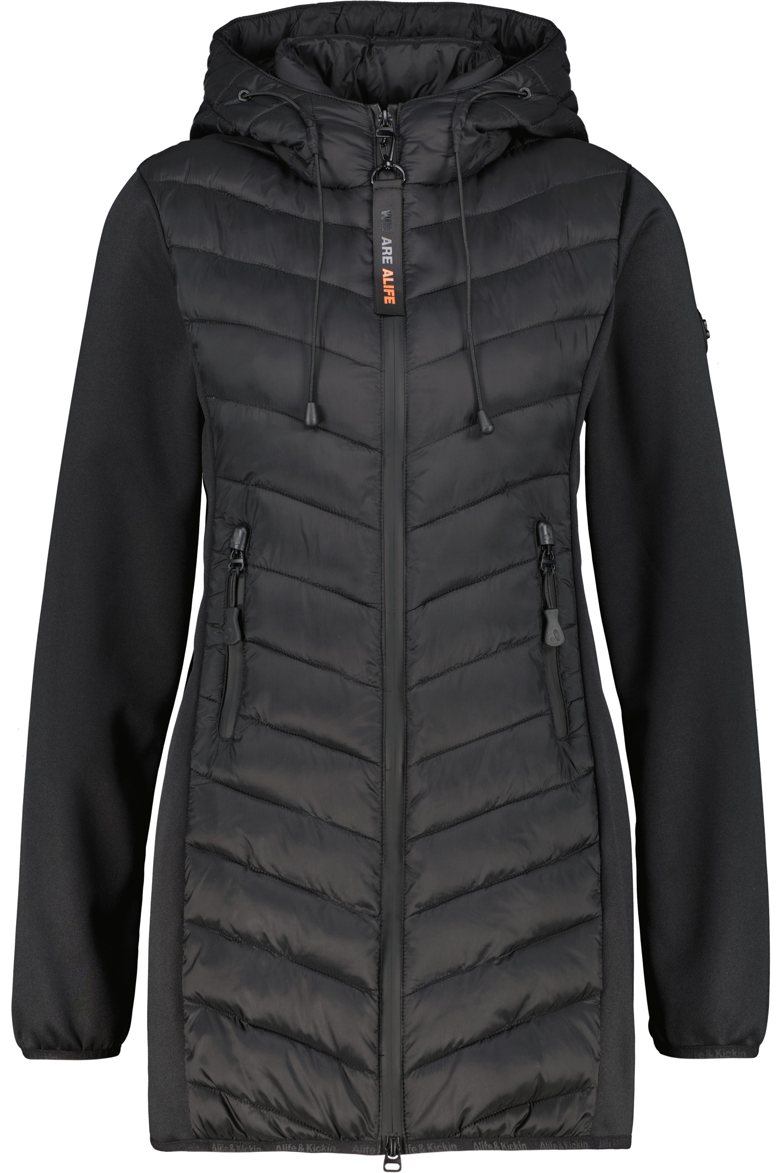 Alife & Kickin "Damen YlvaAK A Übergangsjacke, Jacke" Chevron-Steppung, Kapuze mit Kordelzug, Zwei-Wege-Reißverschluss