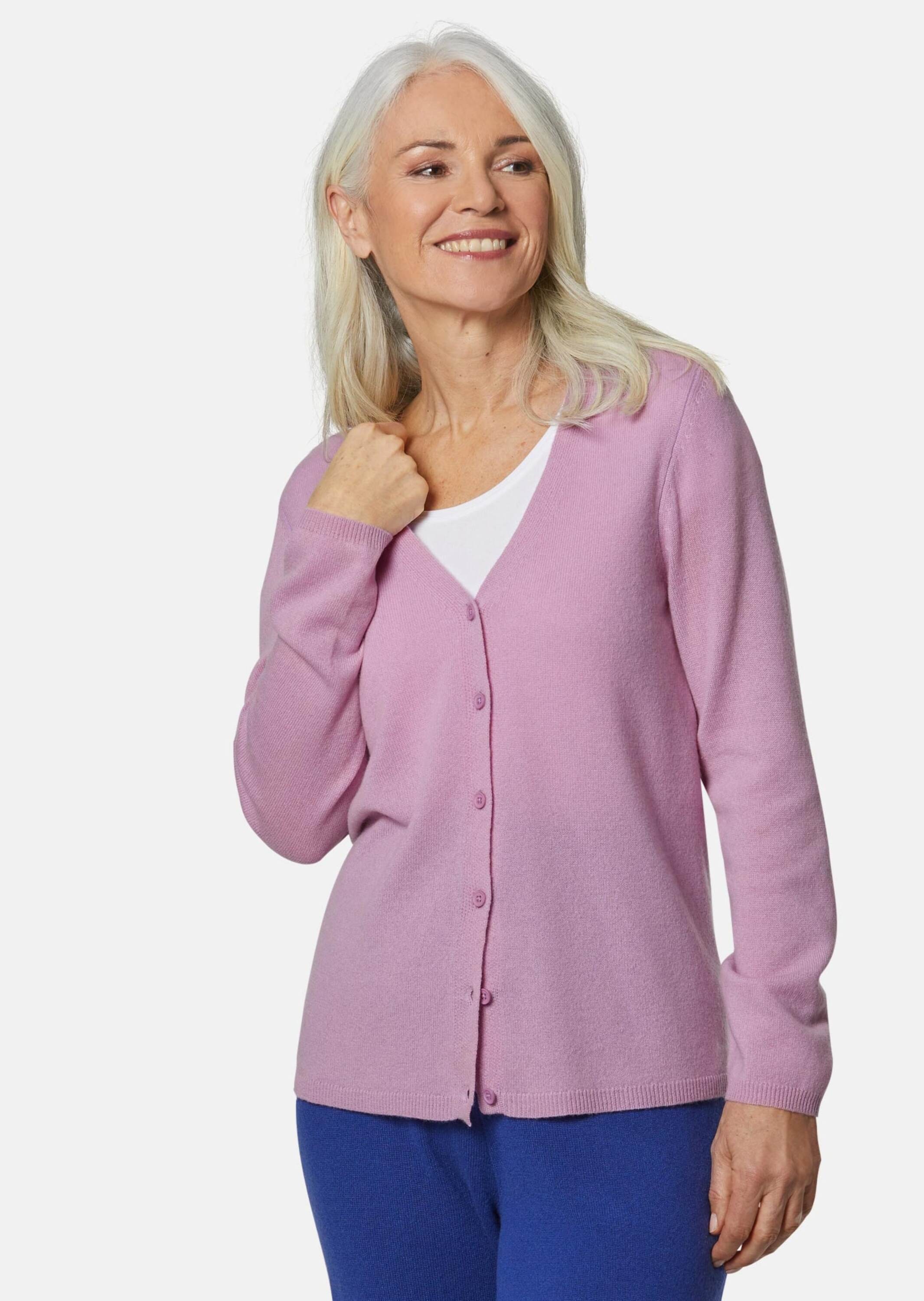 GOLDNER Strickjacke "Kurzgröße Kaschmirstrickjacke mit V-Ausschnitt" günstig online kaufen