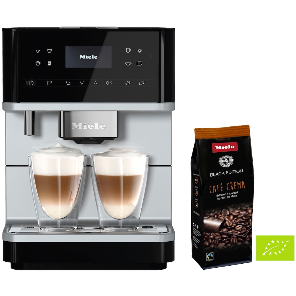 Miele Kaffeevollautomat »CM 6160«, OneTouch for Two, AromaticSystem, 4 Genießerprofile, DoubleShot, WLAN-fähig, LED-Beleuchtung, leichte Reinigung u. v. m. – Silver Edition