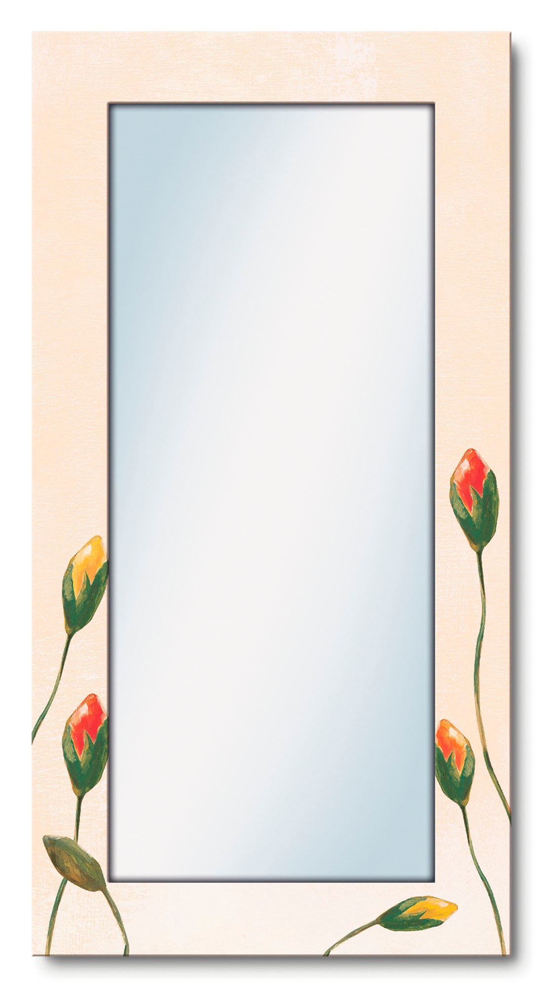 Artland Dekospiegel »Bunte Mohnblumen«, gerahmter Ganzkörperspiegel, Wandspiegel, mit Motivrahmen, Landhaus