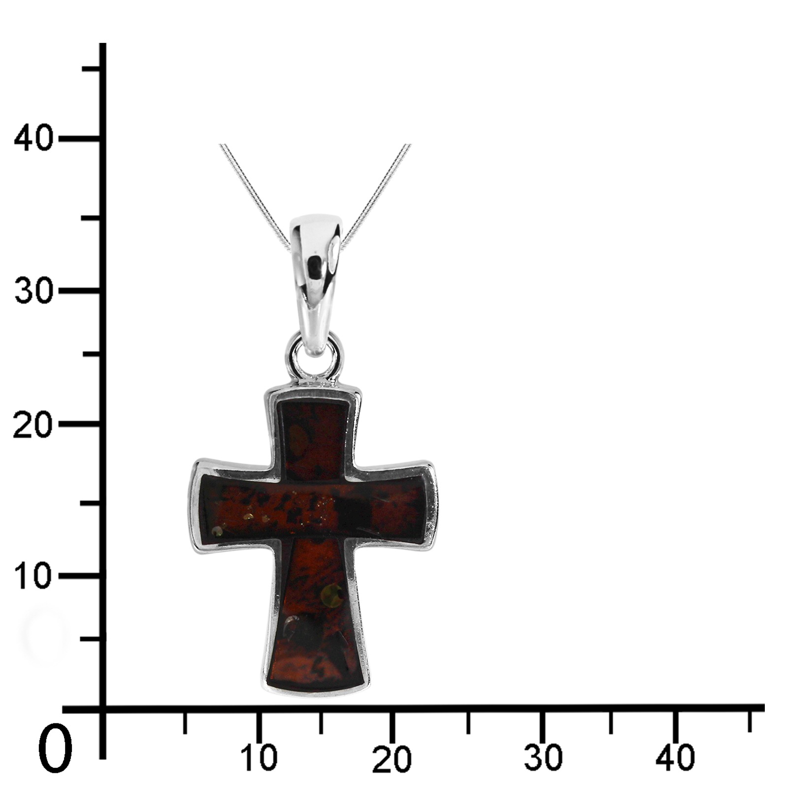 OSTSEE-SCHMUCK Kette mit Anhänger »Ostsee-Schmuck Kette mit Anhänger Kreuz 23 x 18 mm«, (2 tlg.)