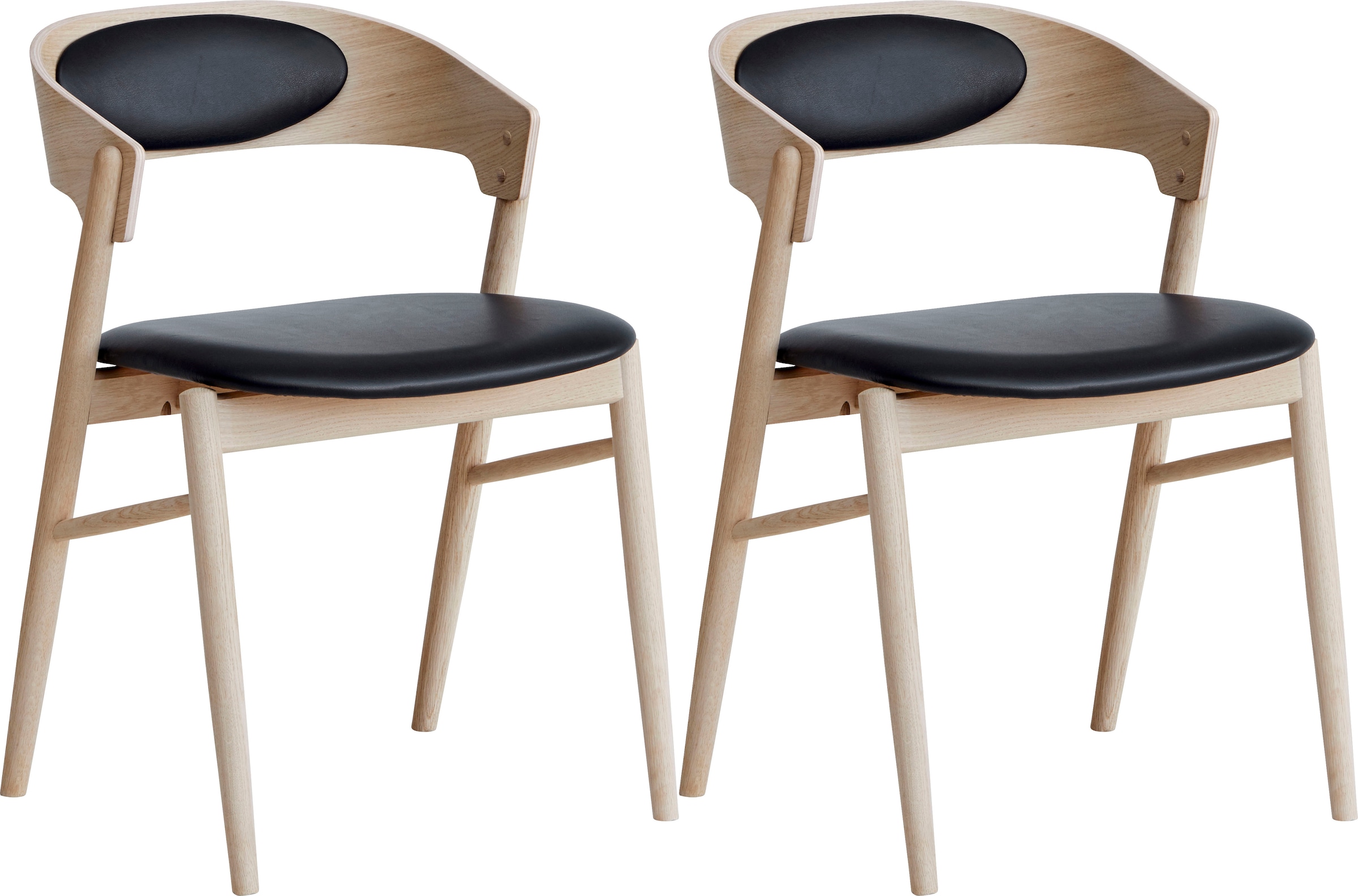 Hammel Furniture Holzstuhl »Findahl by Hammel Springer«, (Set), 2 St.,  Massivholz, mit Sitz und Rückenpolster aus Leder kaufen | BAUR