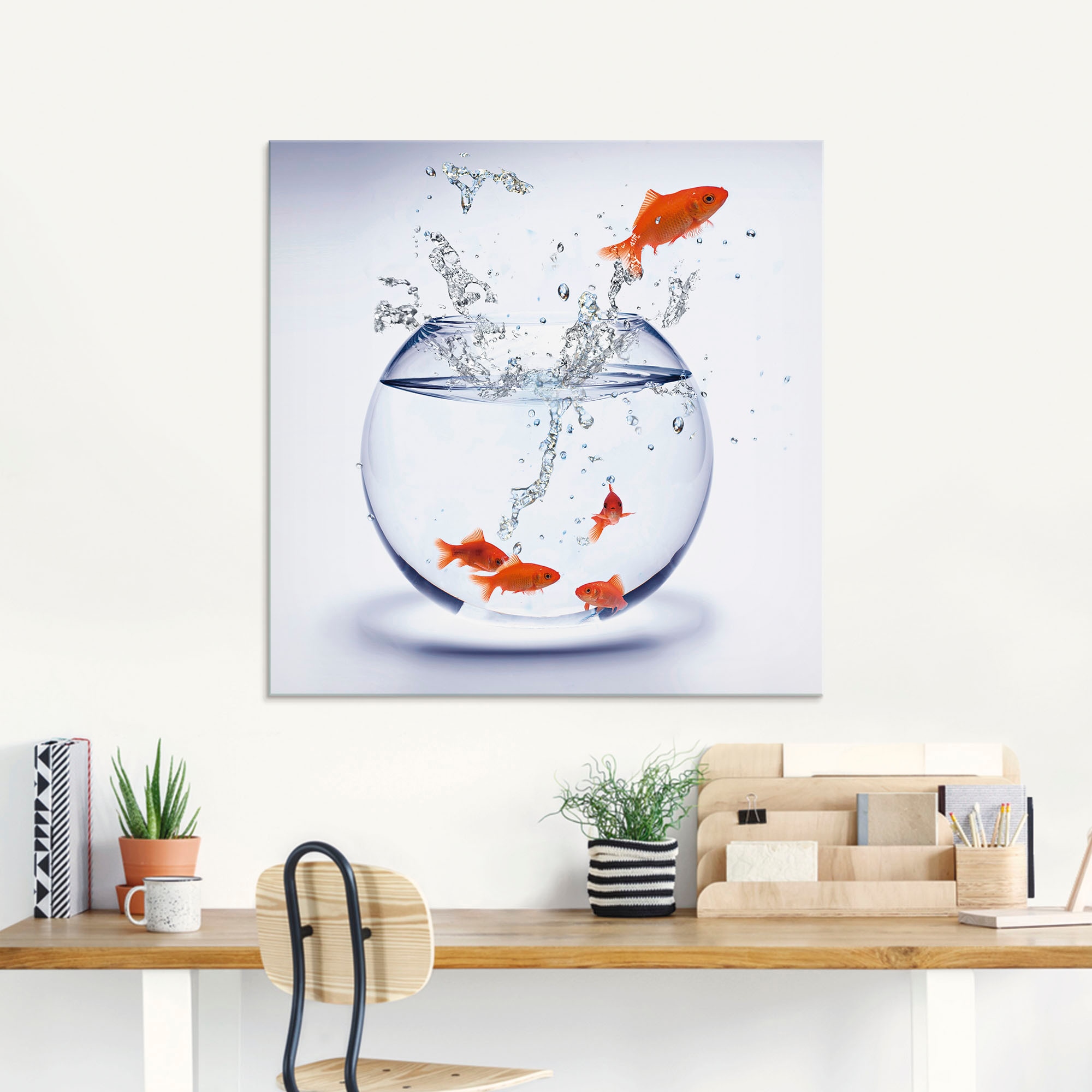 Artland Glasbild »Goldfischaquarium«, Wassertiere, (1 St.), in verschiedenen Größen