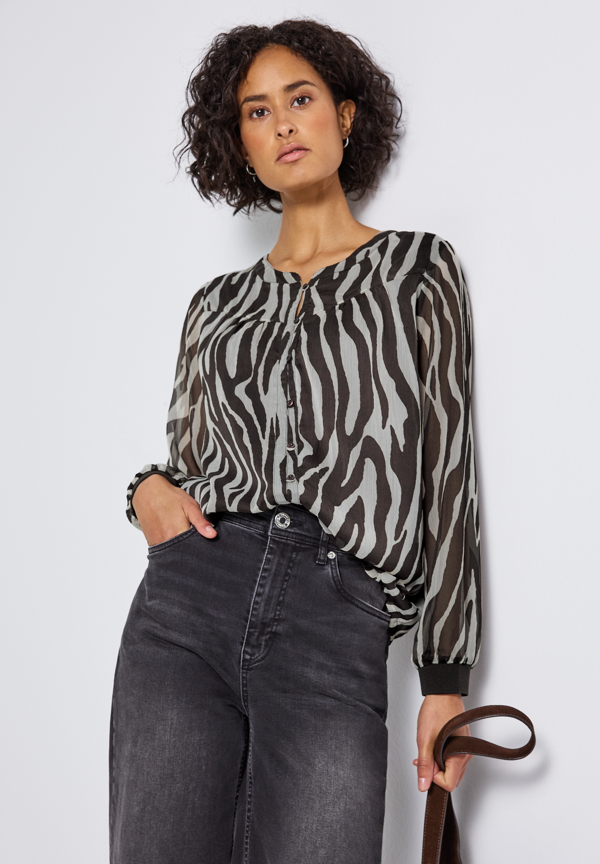 STREET ONE Chiffonbluse, mit Zebra-Print günstig online kaufen