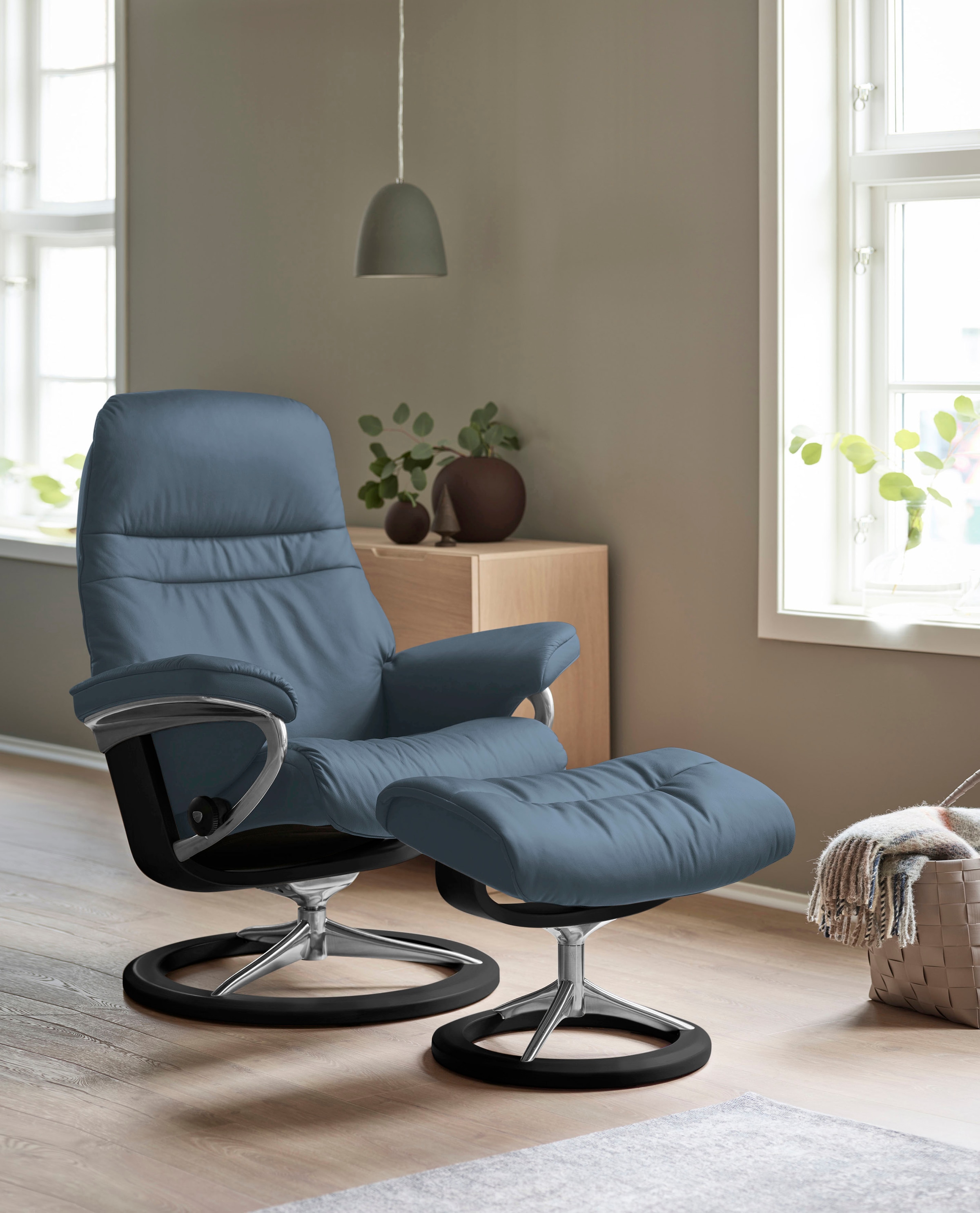 Stressless Relaxsessel "Sunrise" Relaxsessel mit Hocker, mit Signature Base günstig online kaufen