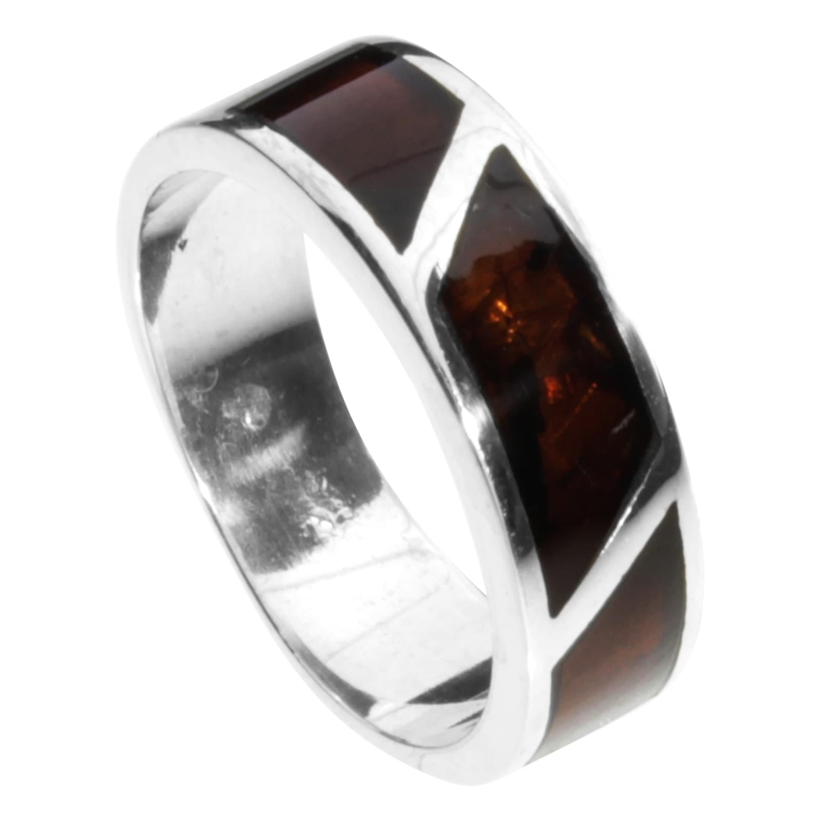 Fingerring OSTSEE-SCHMUCK "- Byrte - Silber 925/000 - Bernstein" Gr. 64, silber (silber 925, silberfarben, weiß), Fingerringe, Damen, 64, Fingerring