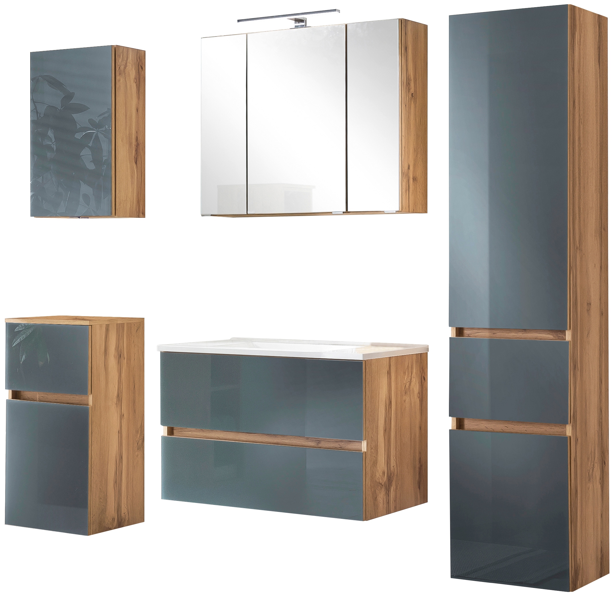 welltime Badezimmer-Set "Horki" Set, 5 Stk. tlg. bestehend aus Waschtisch-S günstig online kaufen