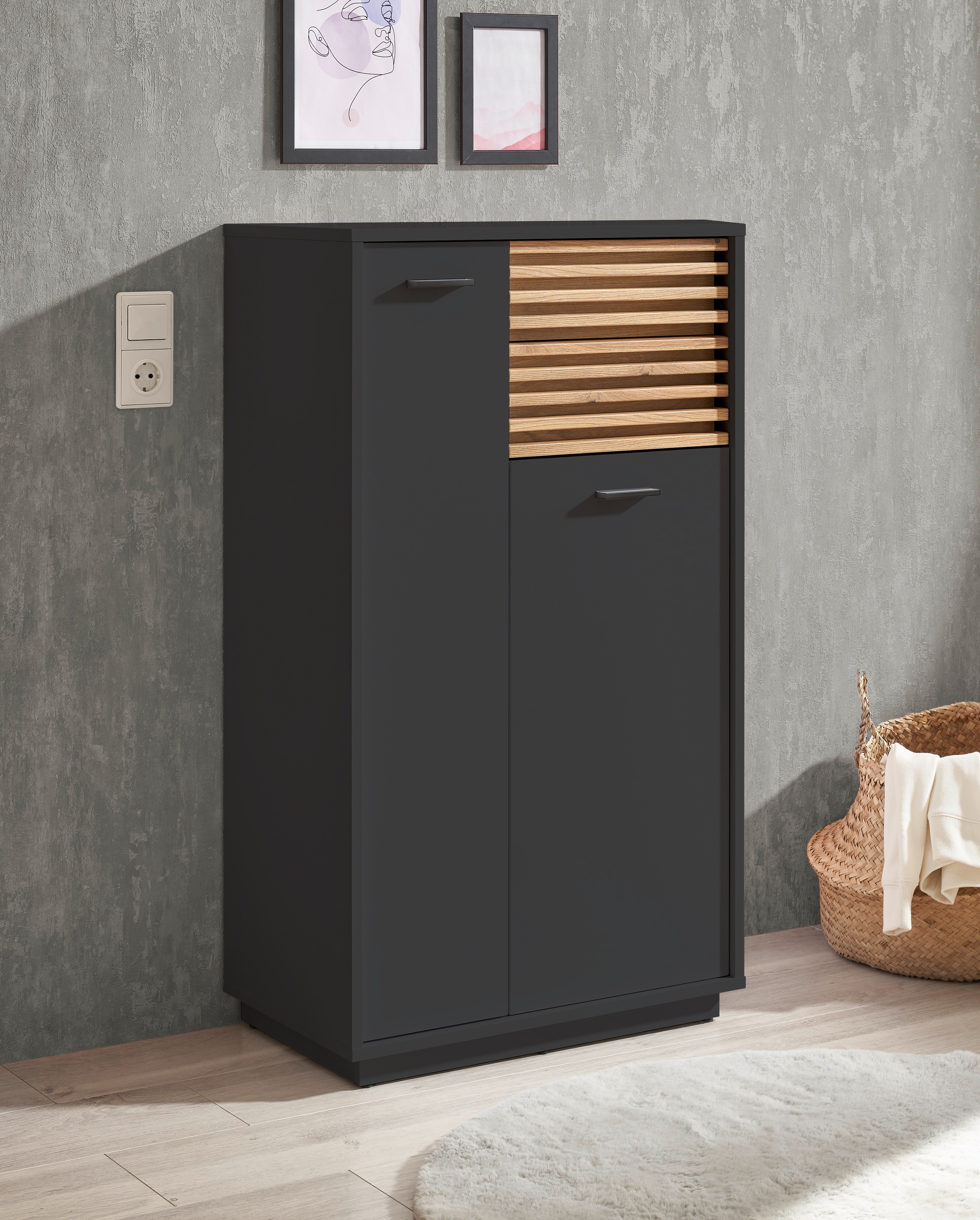 BASIC by Balculina Midischrank »Liguria B/H/T 60x106x35 cm« 1 Stk. tlg. Breite 60cm, Unterflurauszug, FSC-Mix 70%