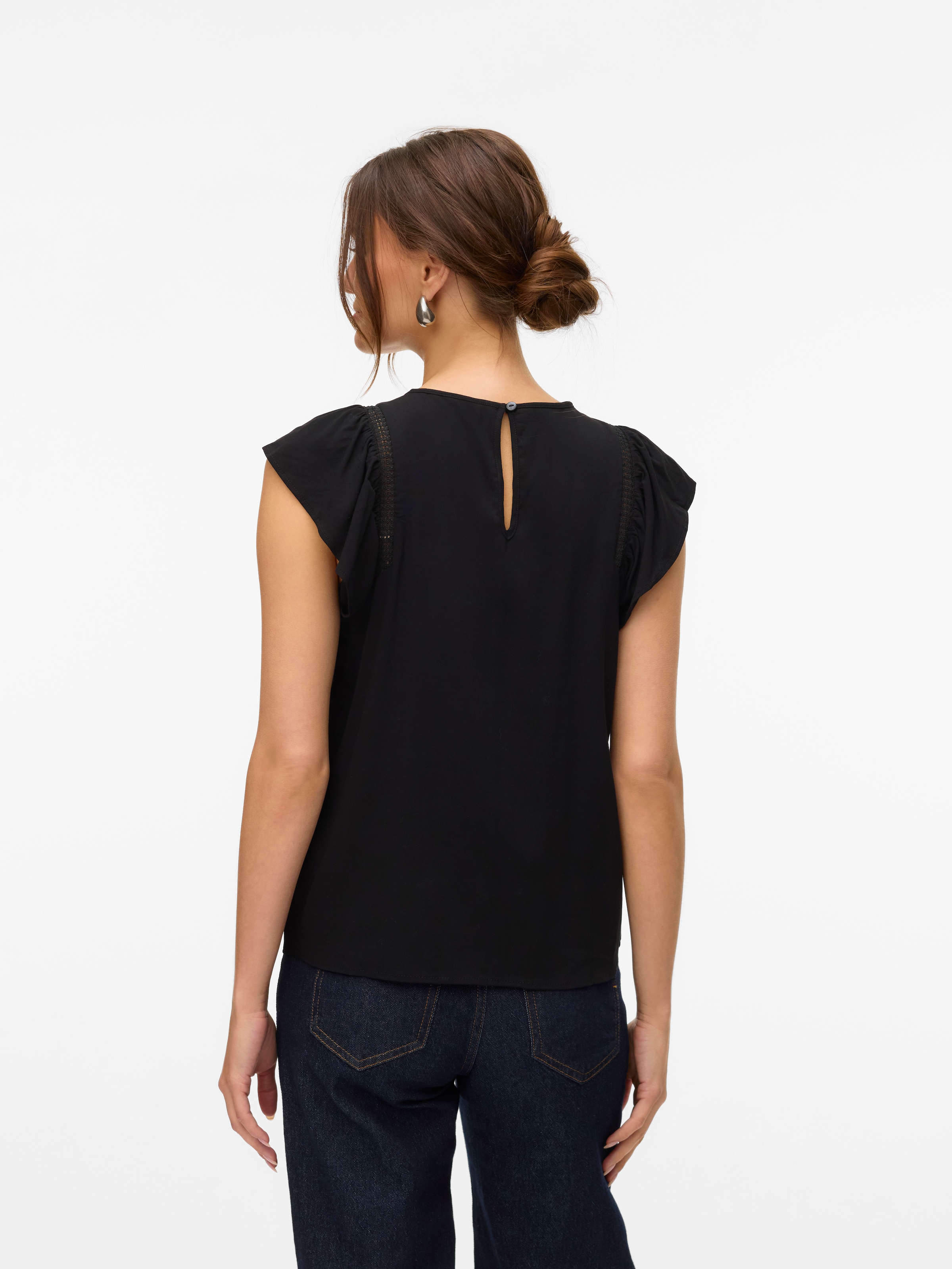 Vero Moda Kurzarmbluse »VMBELLA SS LACE TOP WVN GA NOOS«