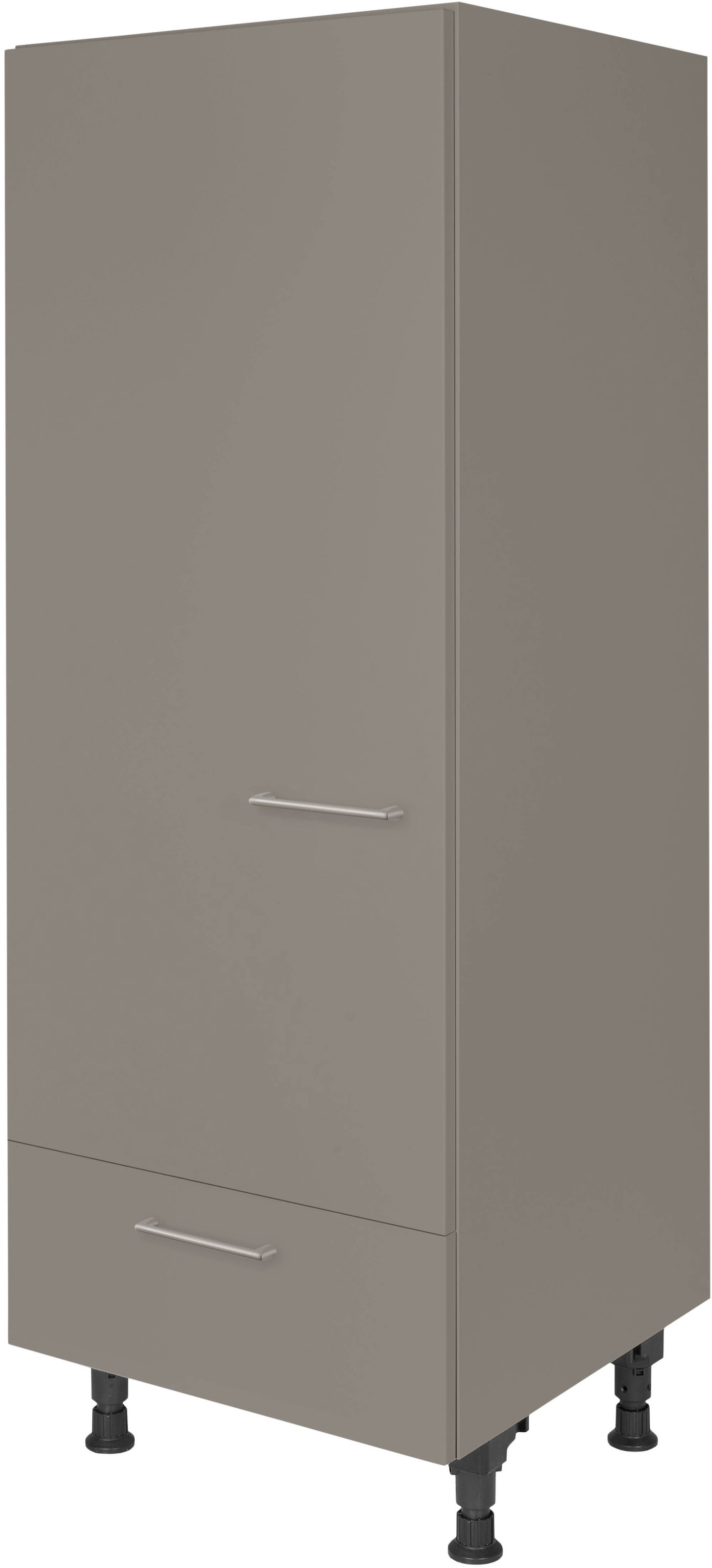 Kühlumbauschrank NOBILIA, B:60cm H:167,8cm T:58,3cmfront: taupegrau, korpus: taupegrau, Schränke, ""Laser", Ausrichtung wählbar, mit Schubkasten",