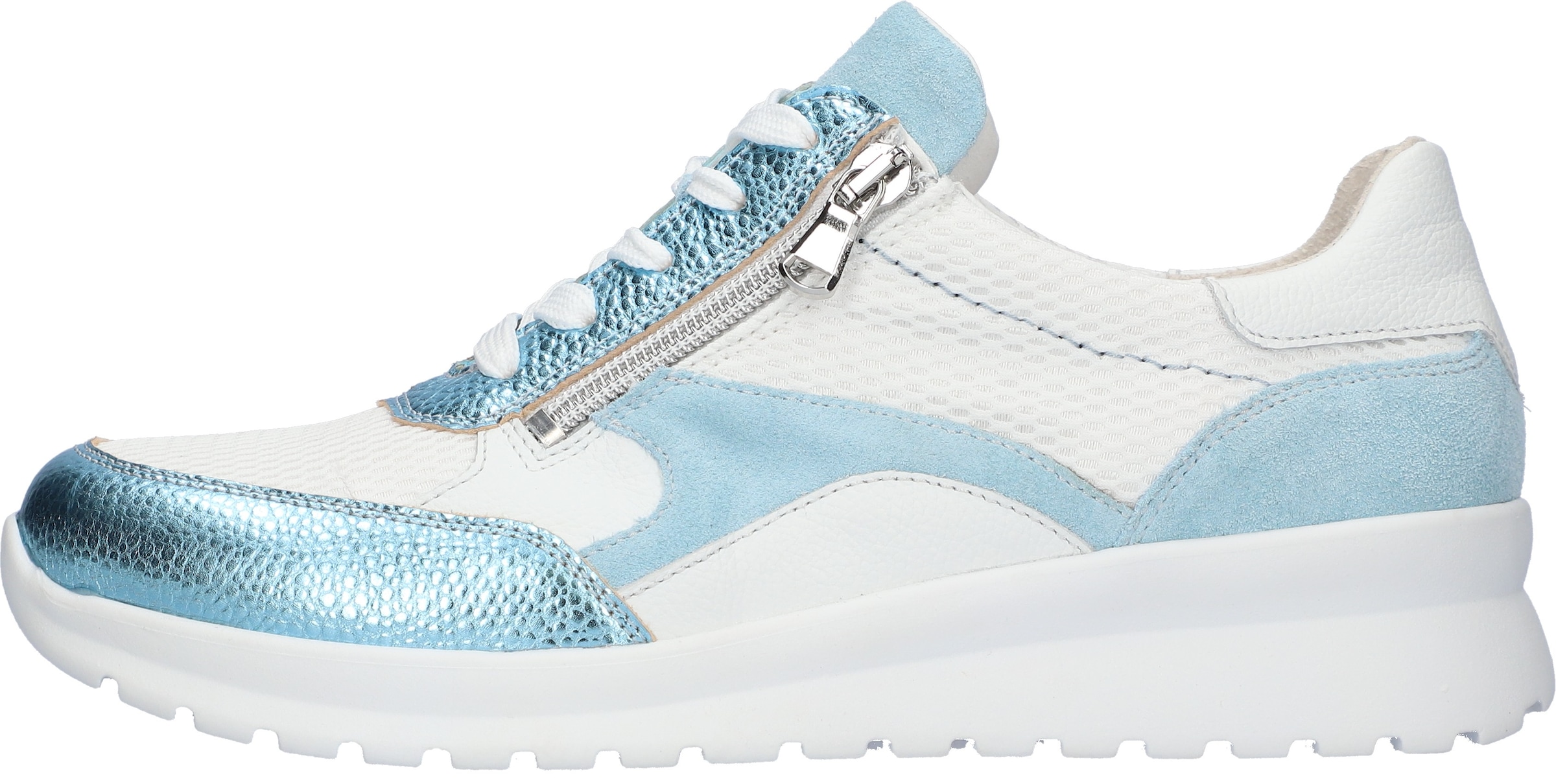 Waldläufer Sneaker »K-SUNNY«  Schnürschuh, Komfortschuh mit seitlichem Reißverschlus, K-Weite