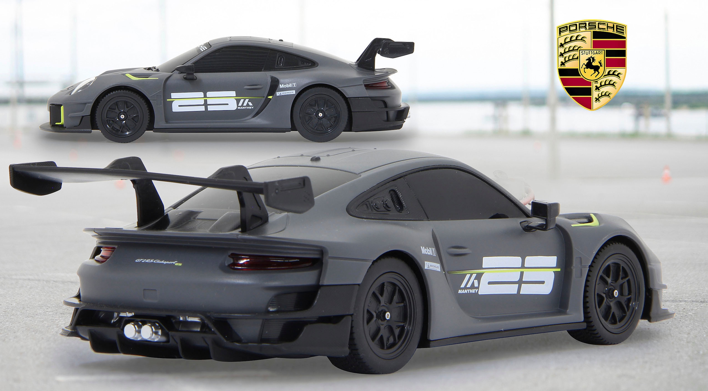 Jamara RC-Auto »Deluxe Cars, Porsche 911 GT2 RS Clubsport 25 1:24, grau - 2,4 GHz«