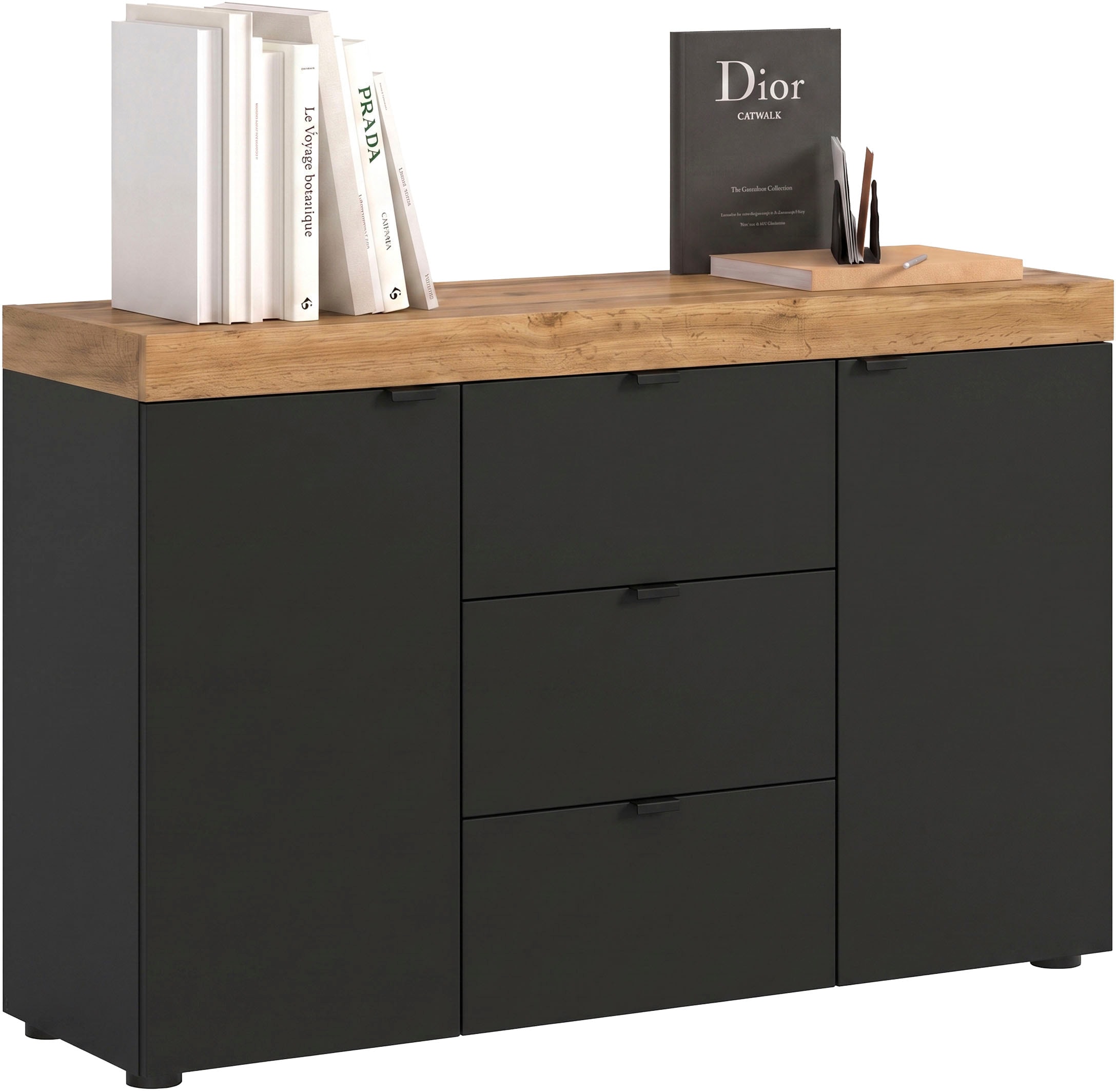 OTTO home Sideboard "MAMBO II, Breite 125 cm, 2 Türen, 3 Schubkästen" 1 Stk. tlg. Sideboard, Kommode, Wohnzimmer, Flur, Arbeitszimmer