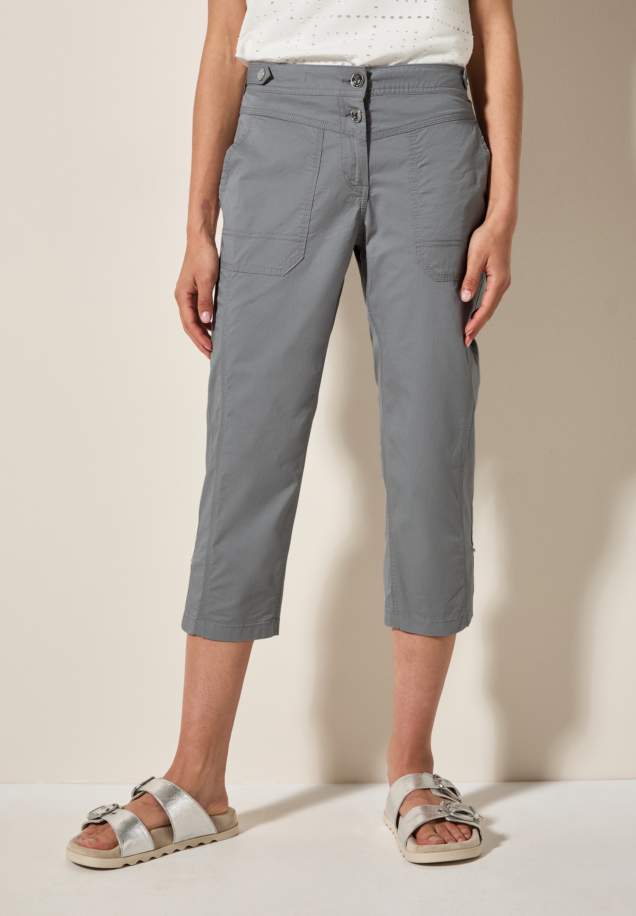 Cecil Caprihose "Style New York", Sommerhose mit Knopfdetails am Bund günstig online kaufen