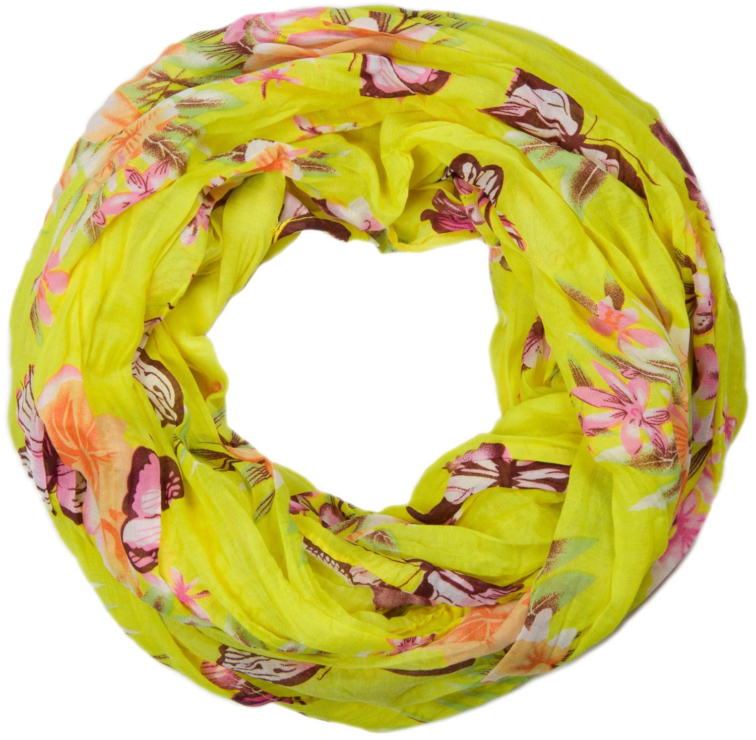 styleBREAKER Loop "Loop mit Schmetterling Blumen Print" 1 Stk.