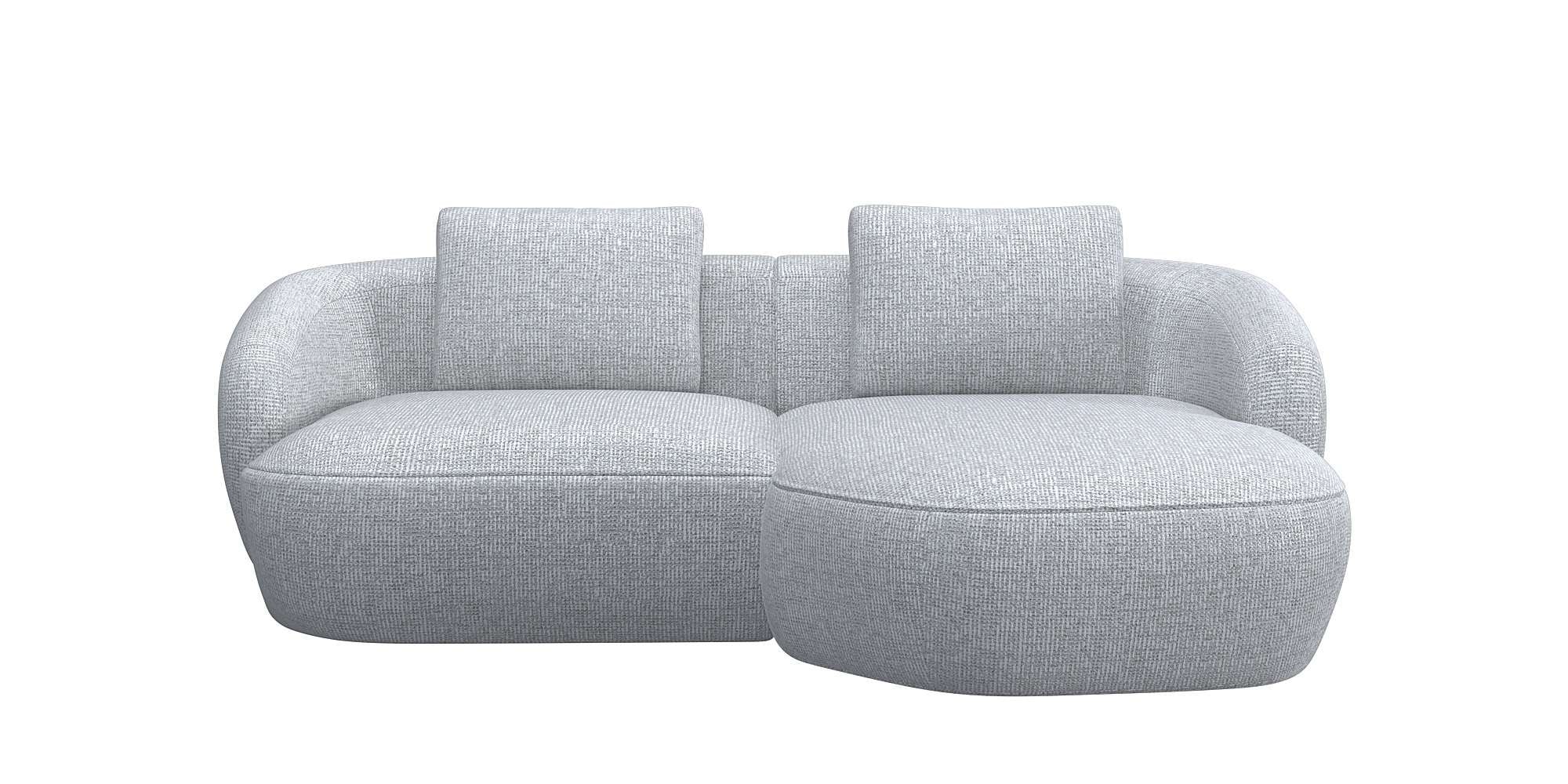 FLEXLUX Wohnlandschaft "Torino, rund, L-Form, Sofa-Ecke mit Recamiere, Long günstig online kaufen