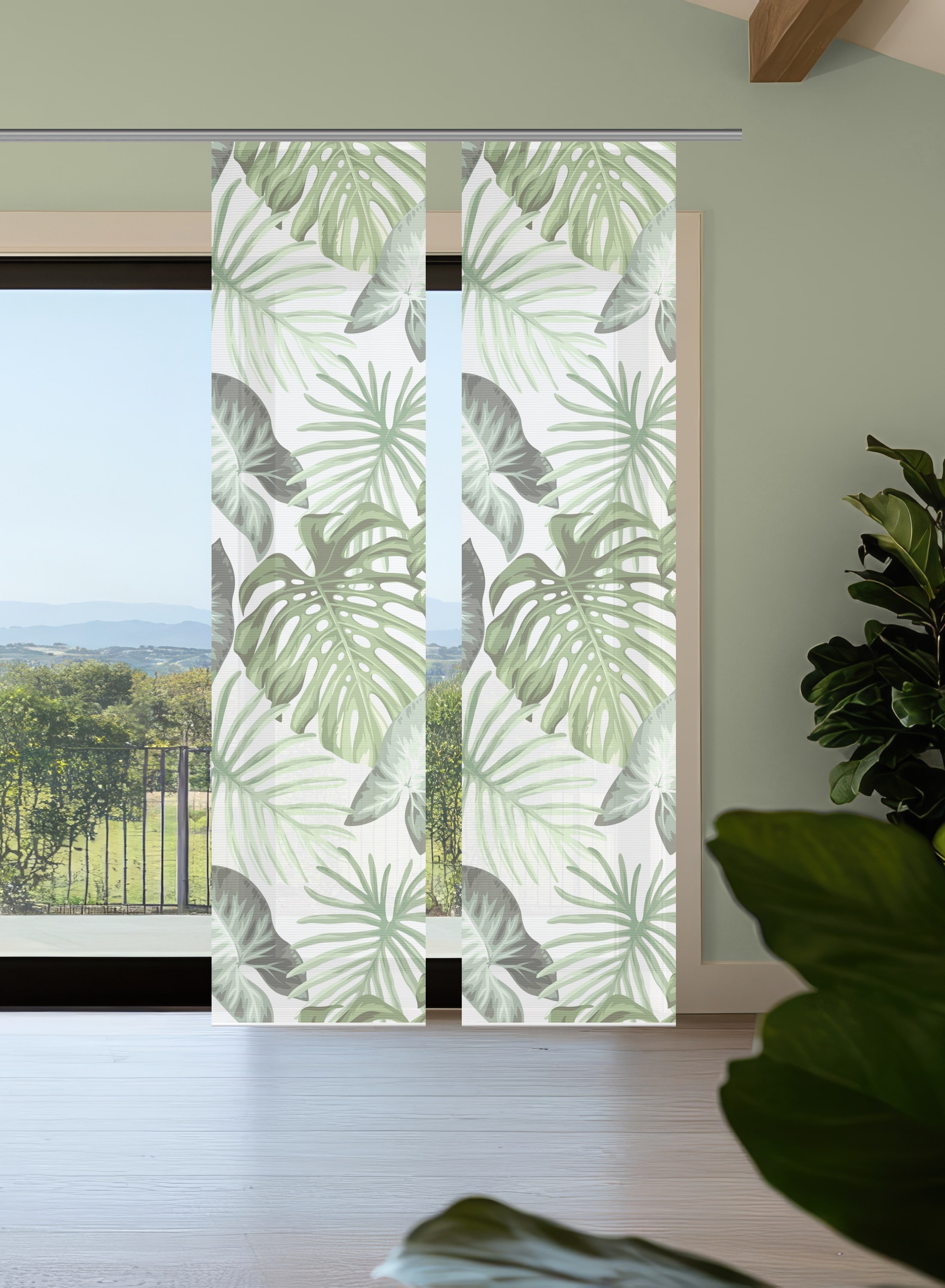 Vision S Schiebegardine "SANJA" Paneelwagen 2 Stk. tlg. Schiebevorhang,Bamb günstig online kaufen