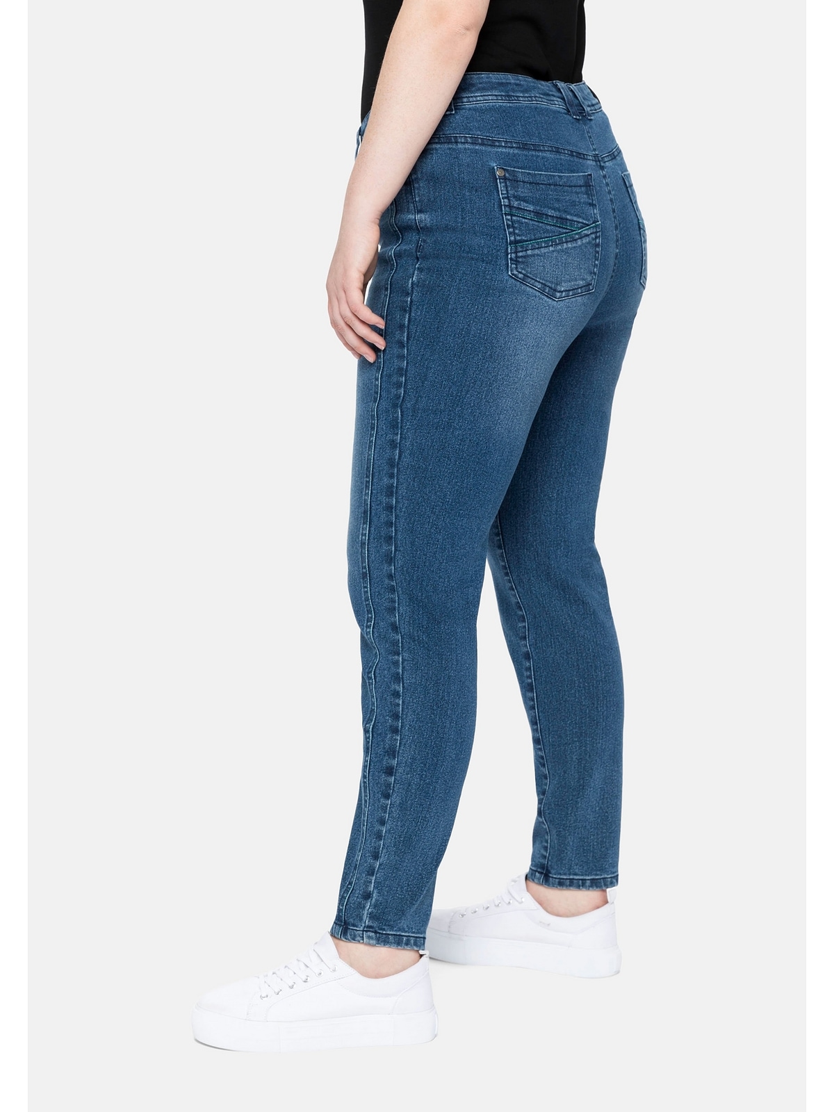 Sheego Stretch-Jeans »Große Größen«, skinny, BAUR | online Teilungsnaht vorverlegter bestellen mit