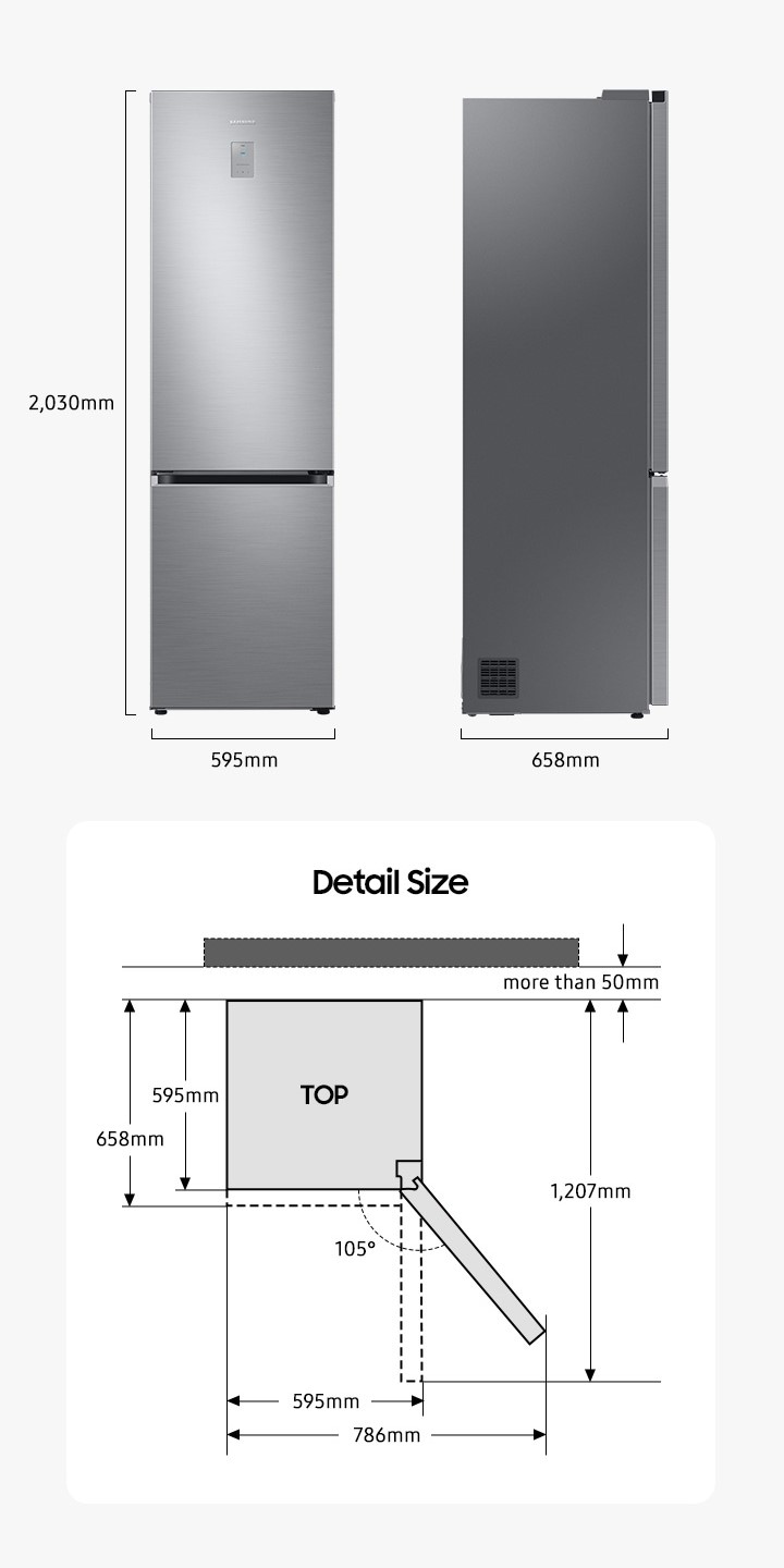 Samsung Kühl-/Gefrierkombination »RB38C600DSA«, No Frost, Power Freeze & Power Cool, Frischeschublade