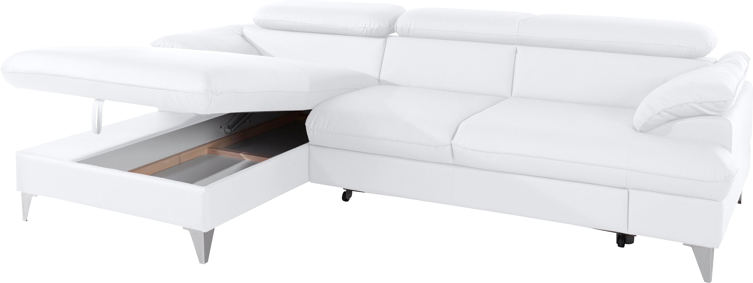 COTTA Polstergarnitur »Caluso L-Form«, (2 tlg.), Set bestehend aus: Ecksofa mit Kopfteilverstellung & Hocker